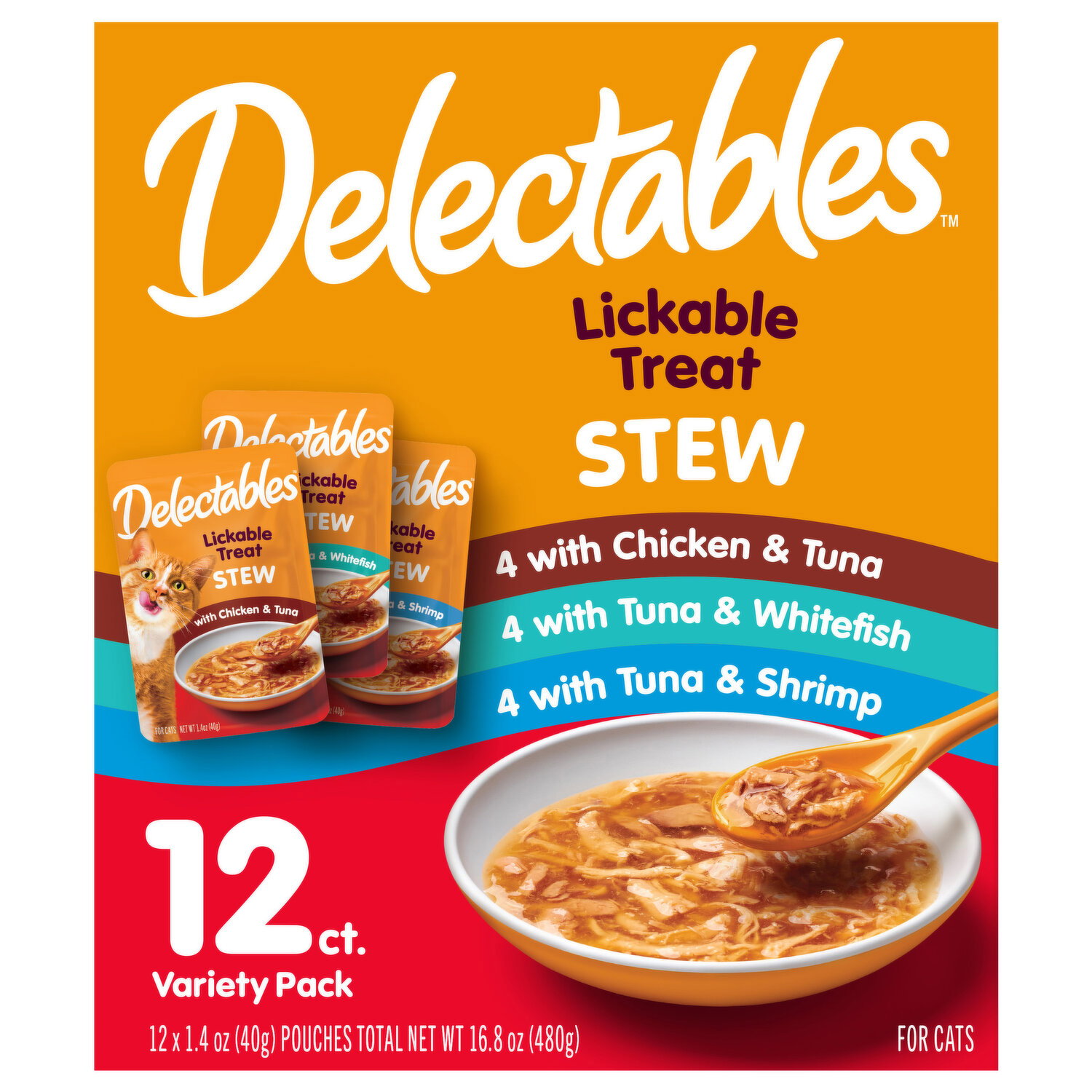 Delectables Cat Treats, Lickable Stew, Variety Pack - 12 Each Image 1 of 2