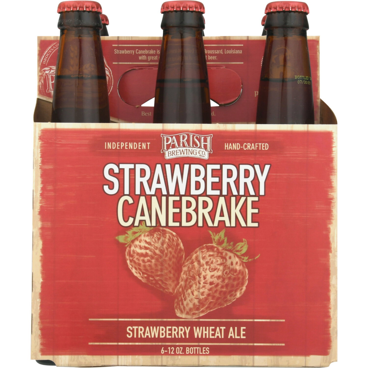 Parish Brewing Beer, Strawberry Wheat Ale, Strawberry Canebrake
