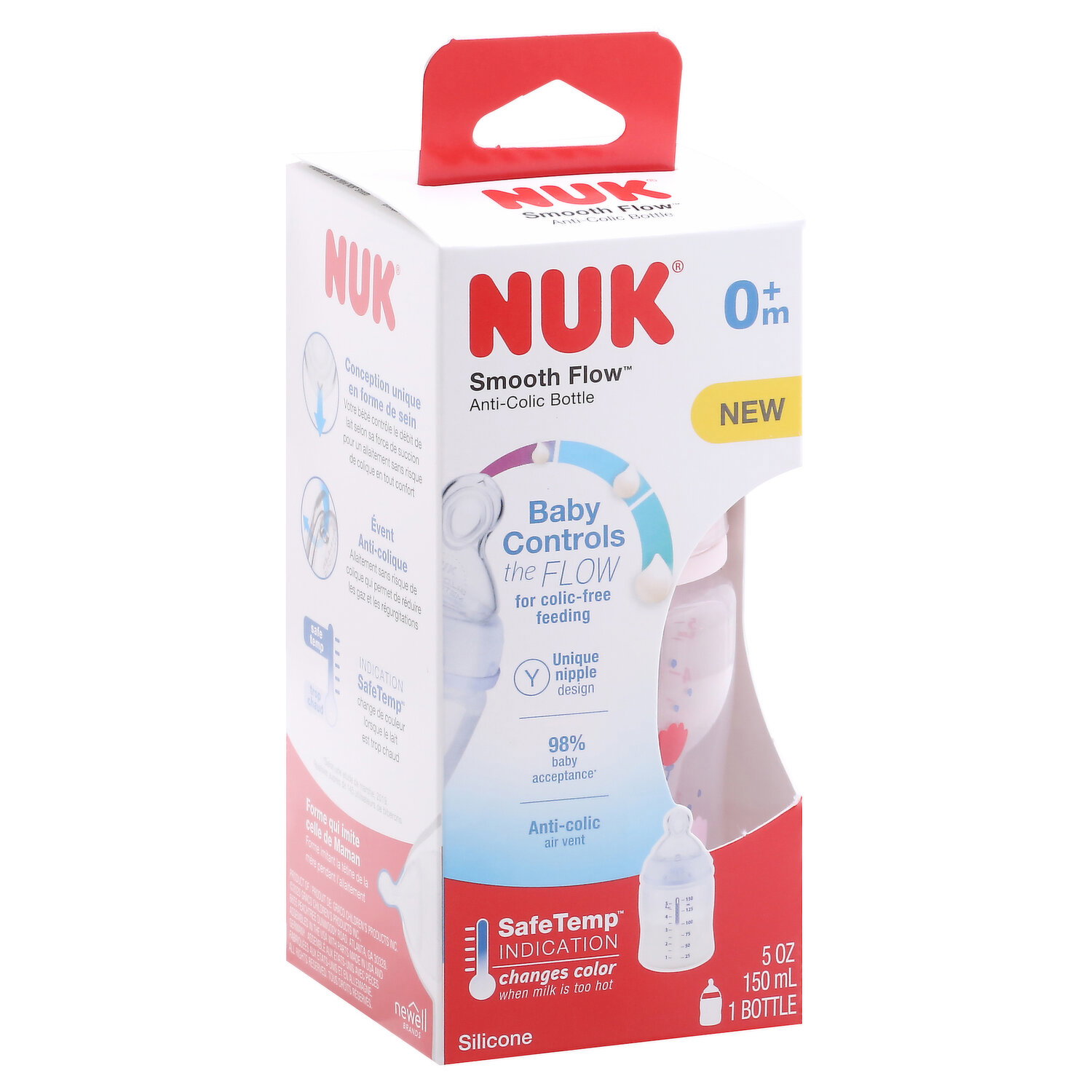 NUK Bottles, Anti-Colic, 5 Ounce, 0+ Months - 1 Each