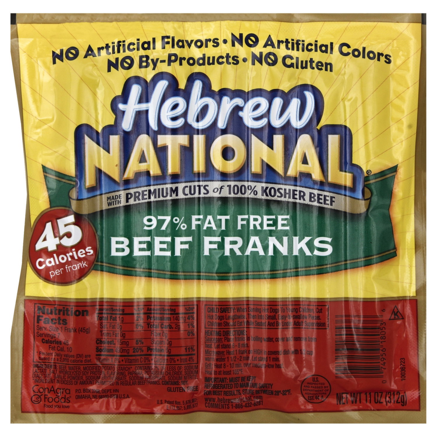 reward if found ポーカーズ　アツム　11747391 Hebrew National Franks, Beef, 97% Fat Free - Brookshire's