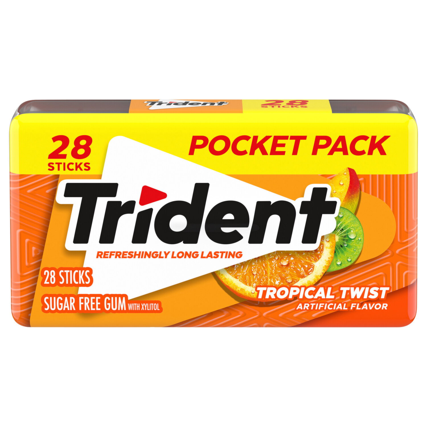 Trident Gum, Sugar Free, Tropical Twist, Pocket Pack Image 1 of 3