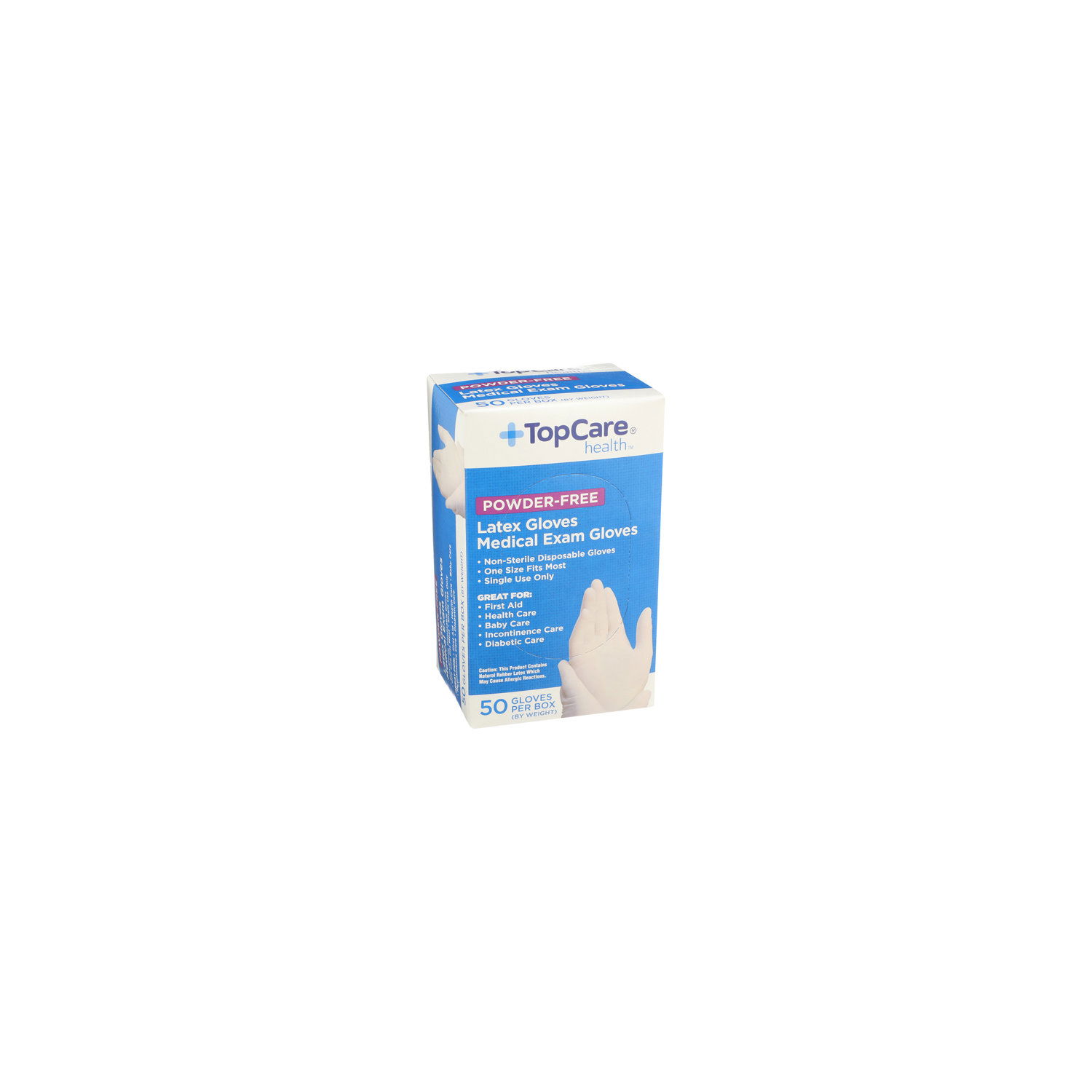 Topcare One Size Fits Most Powder Free Latex Medical Exam Gloves Brookshire s