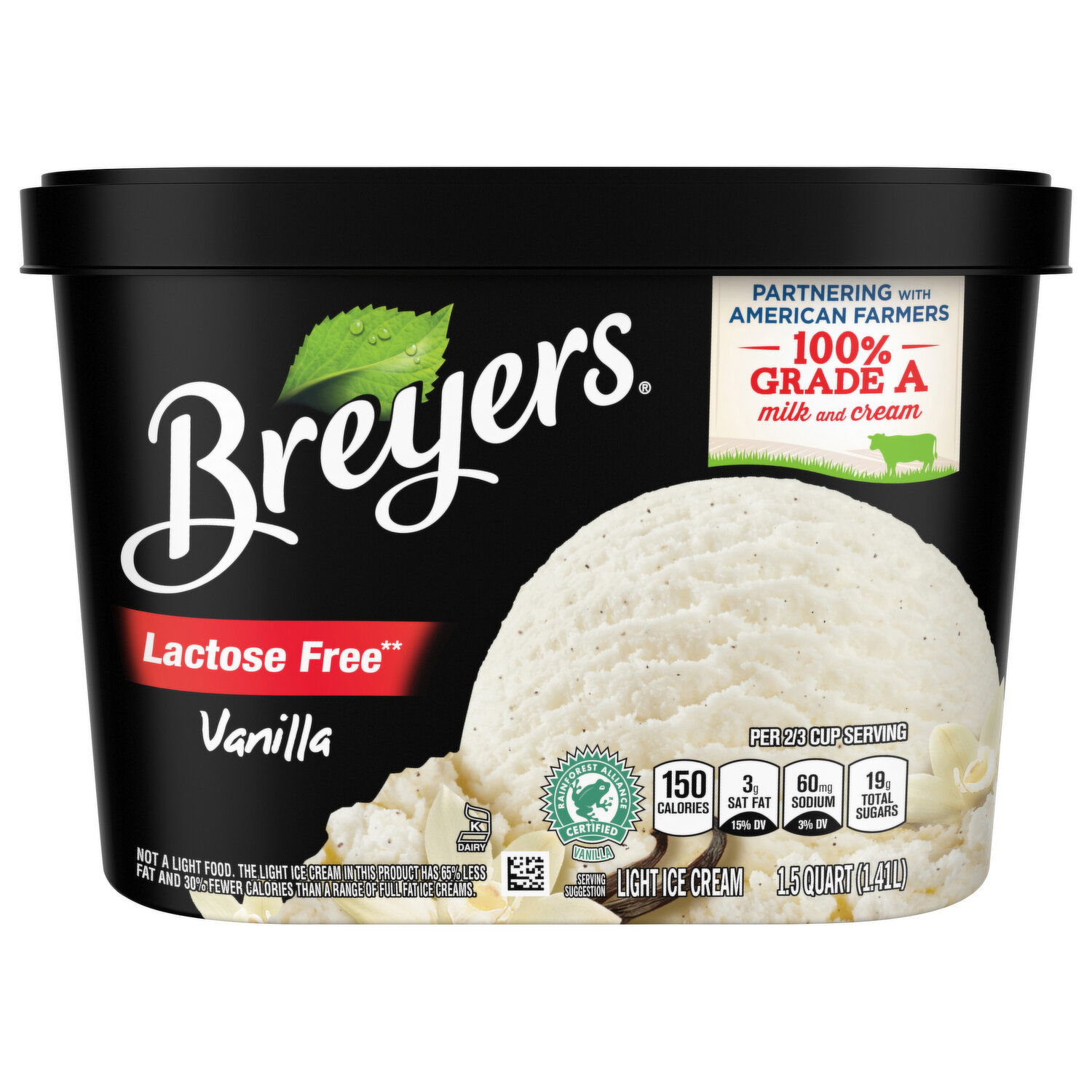 Breyers Ice Cream, Lactose Free, Light, Vanilla   Super 20 Foods