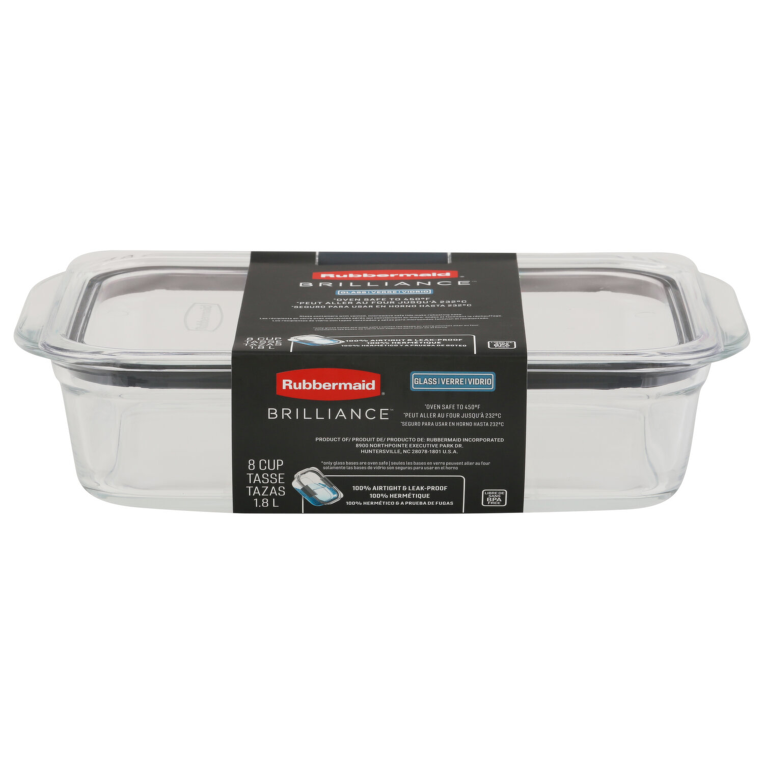 Rubbermaid Container, Glass - 1 Each
