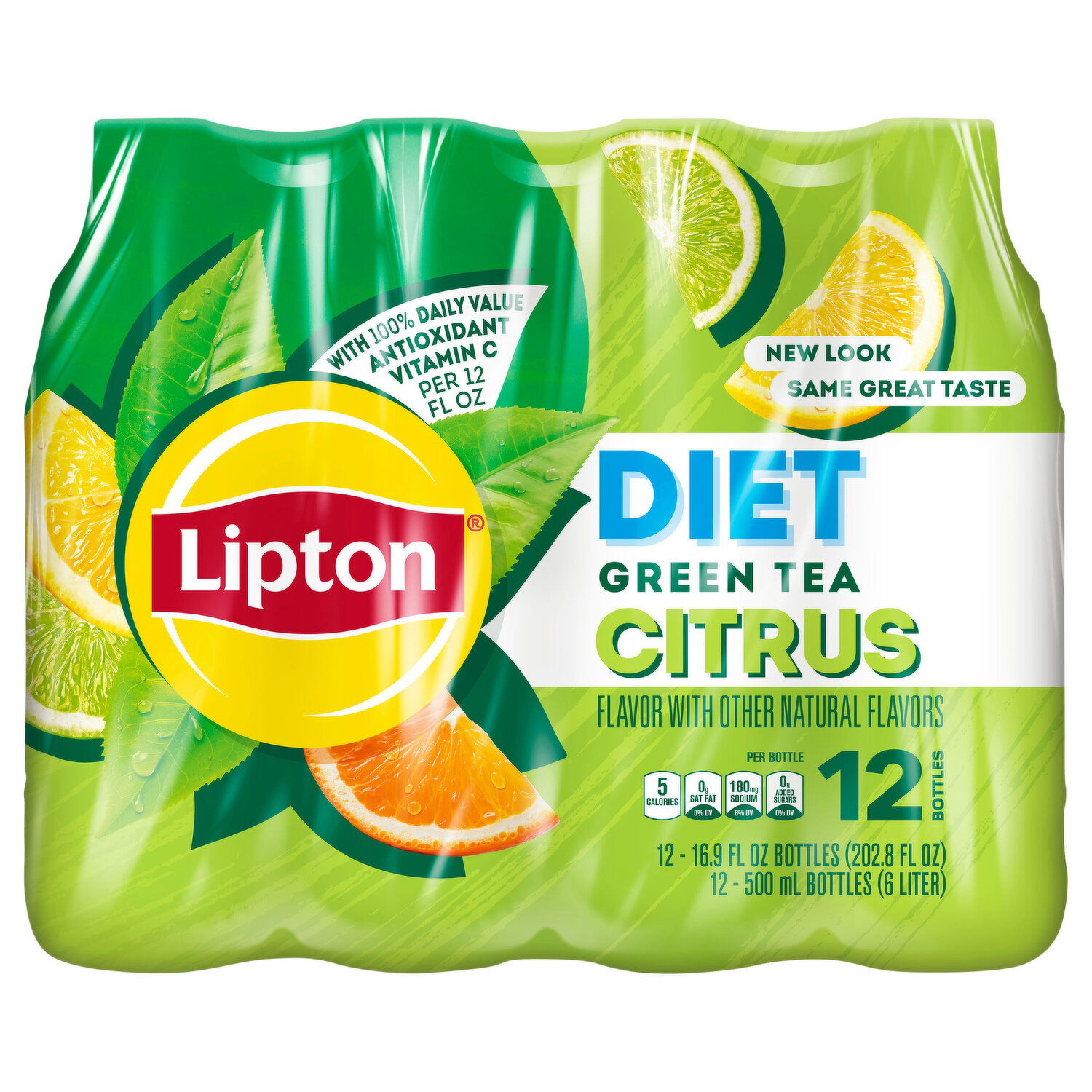 Lipton Green Tea, Citrus, 12 Bottles - Super 1 Foods