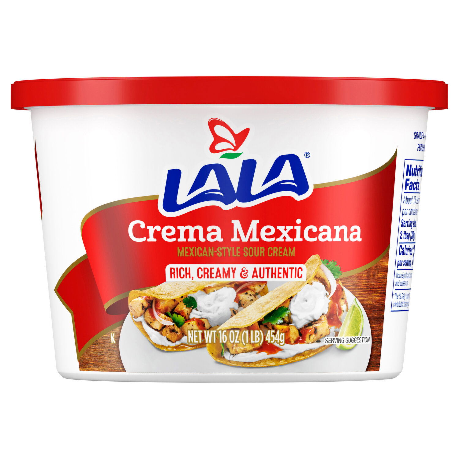 Lala Sour Cream, Crema Mexicana, Mexican-Style - 16 Ounce - Super