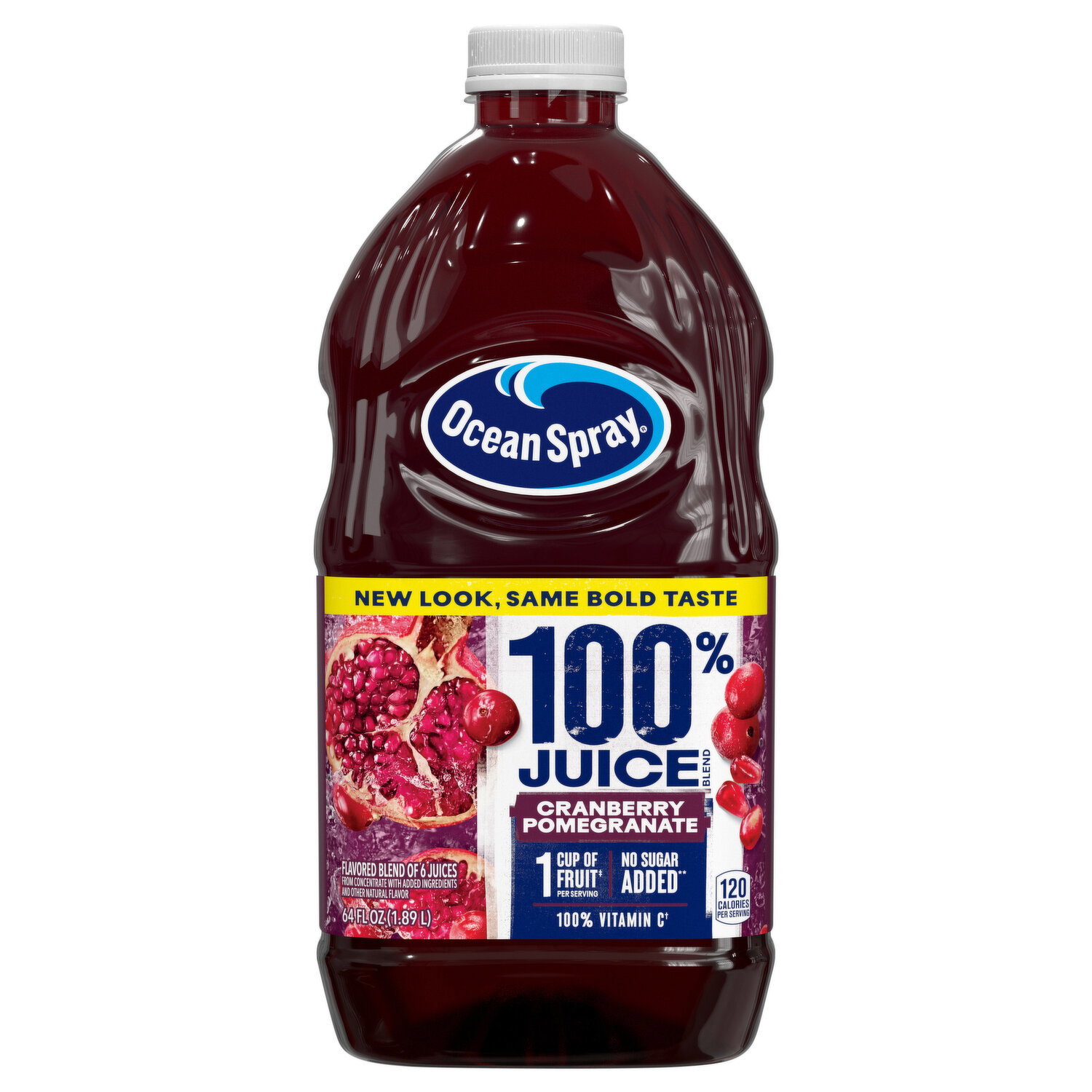 Ocean Spray 100% Juice, Cranberry Pomegranate - 64 Fluid Ounce Image 1 of 3