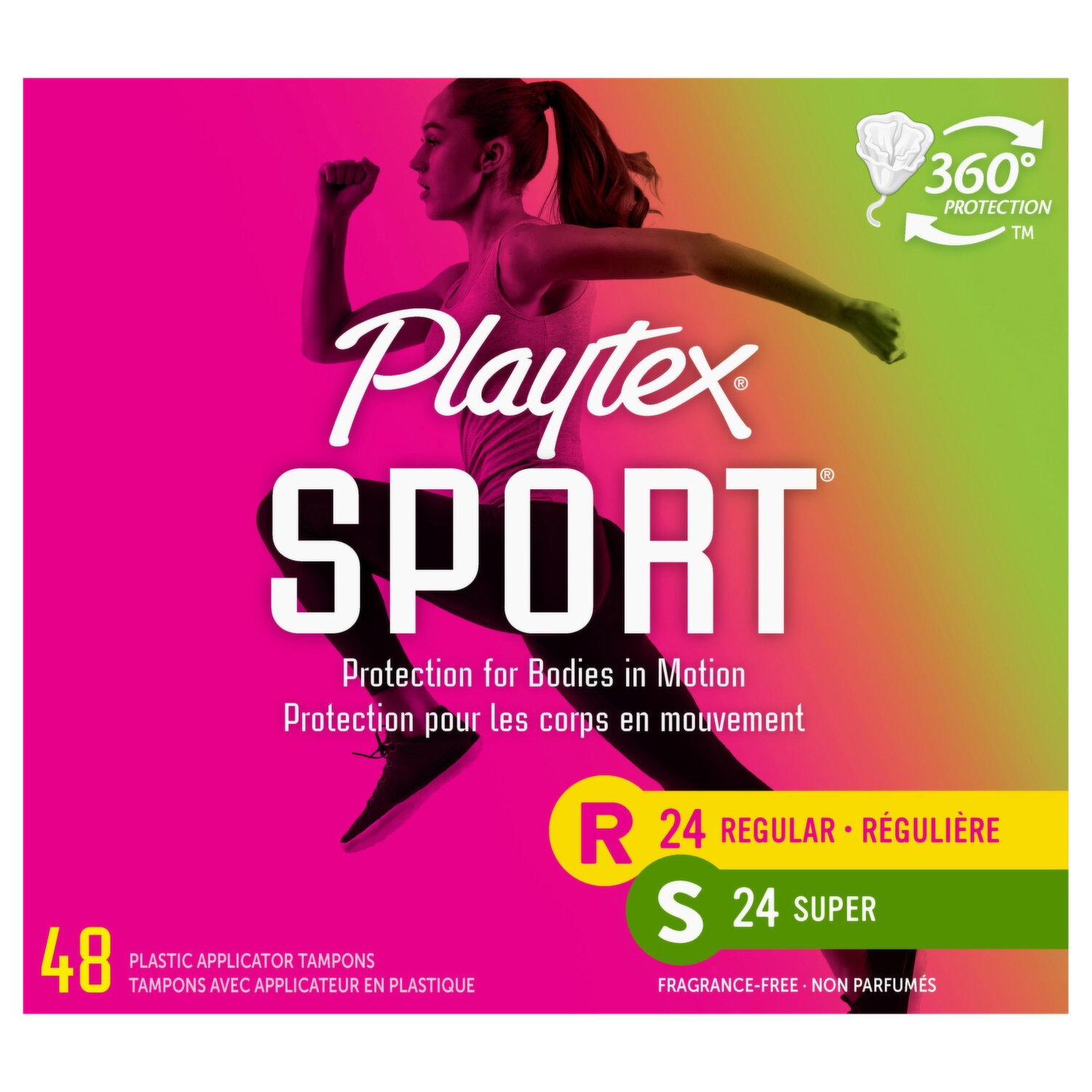 Playtex Tampons, Regular/Super, Plastic Applicator, Fragrance-Free - 48 Each Image 1 of 2