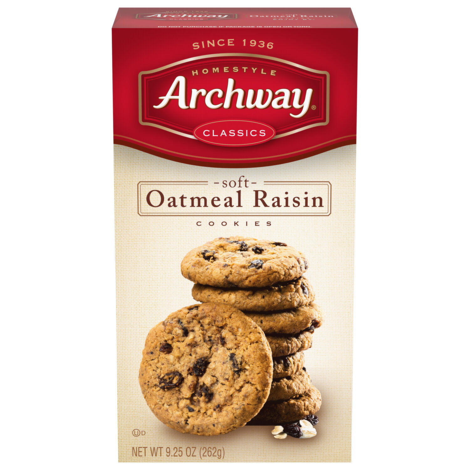 Archway Cookies, Soft, Oatmeal Raisin, Homestyle - 9.25 Ounce