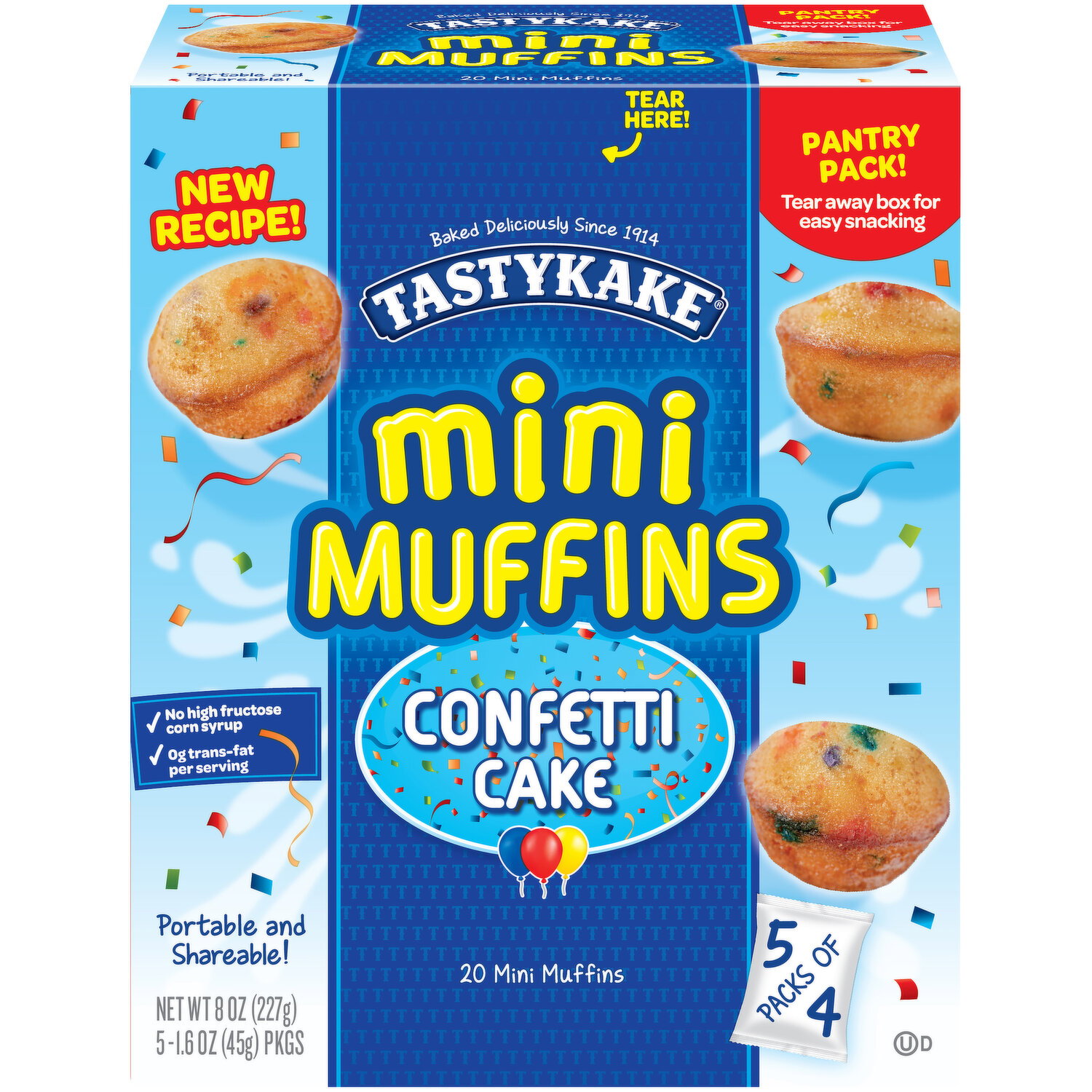 Tastykake Confetti Cake Mini Muffins, Portable and Shareable, Confetti Muffins - 5 Each Image 1 of 3