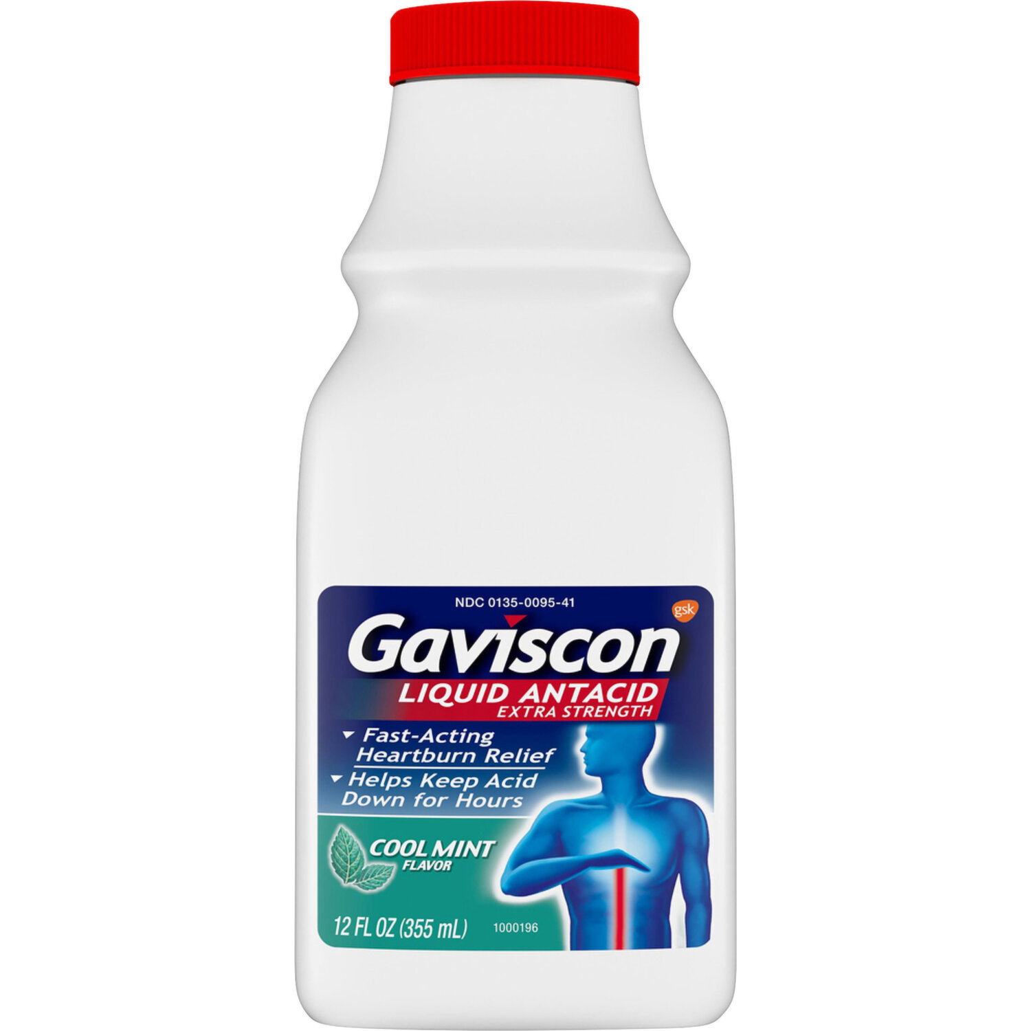 Gaviscon Antacid, Extra Strength, Liquid, Cool Mint Flavor Image 1 of 2