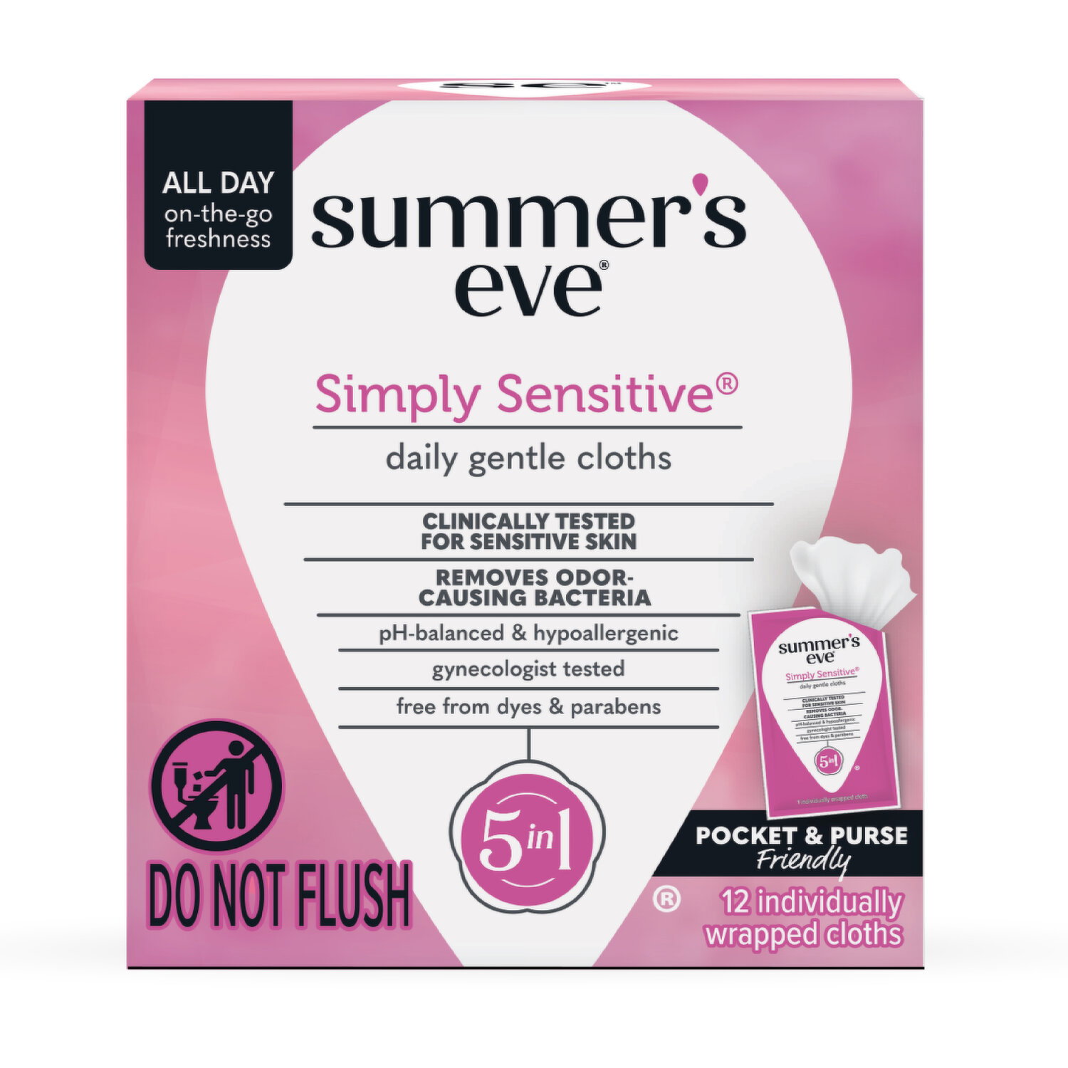 Summer's Eve Simply Sensitive Feminine Wipes - 12 Each