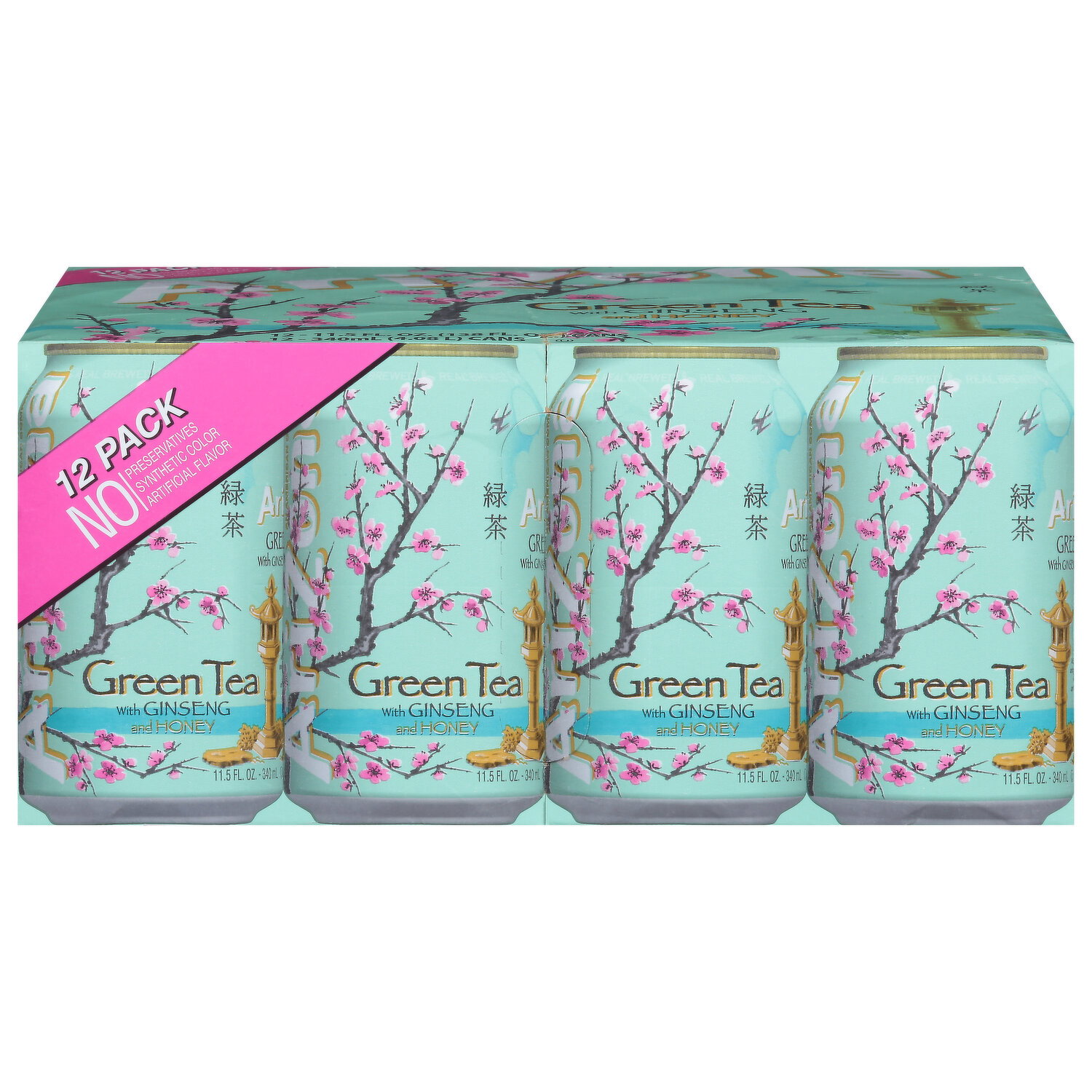 AriZona Green Tea, Ginseng and Honey, 12 Pack - 12 Each - Brookshire's