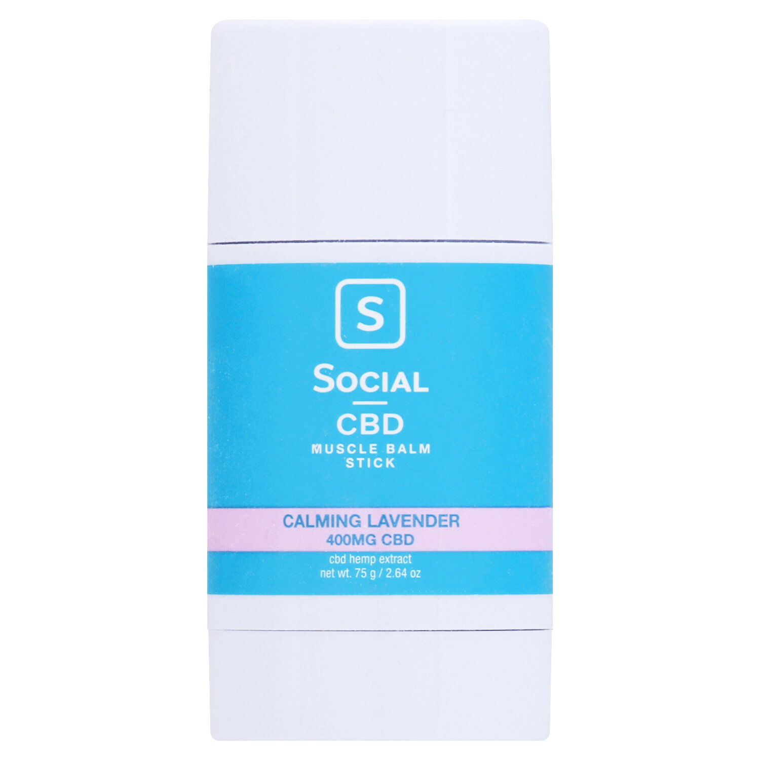 Social CBD Muscle Balm Stick, Calming Lavender, CBD - FRESH