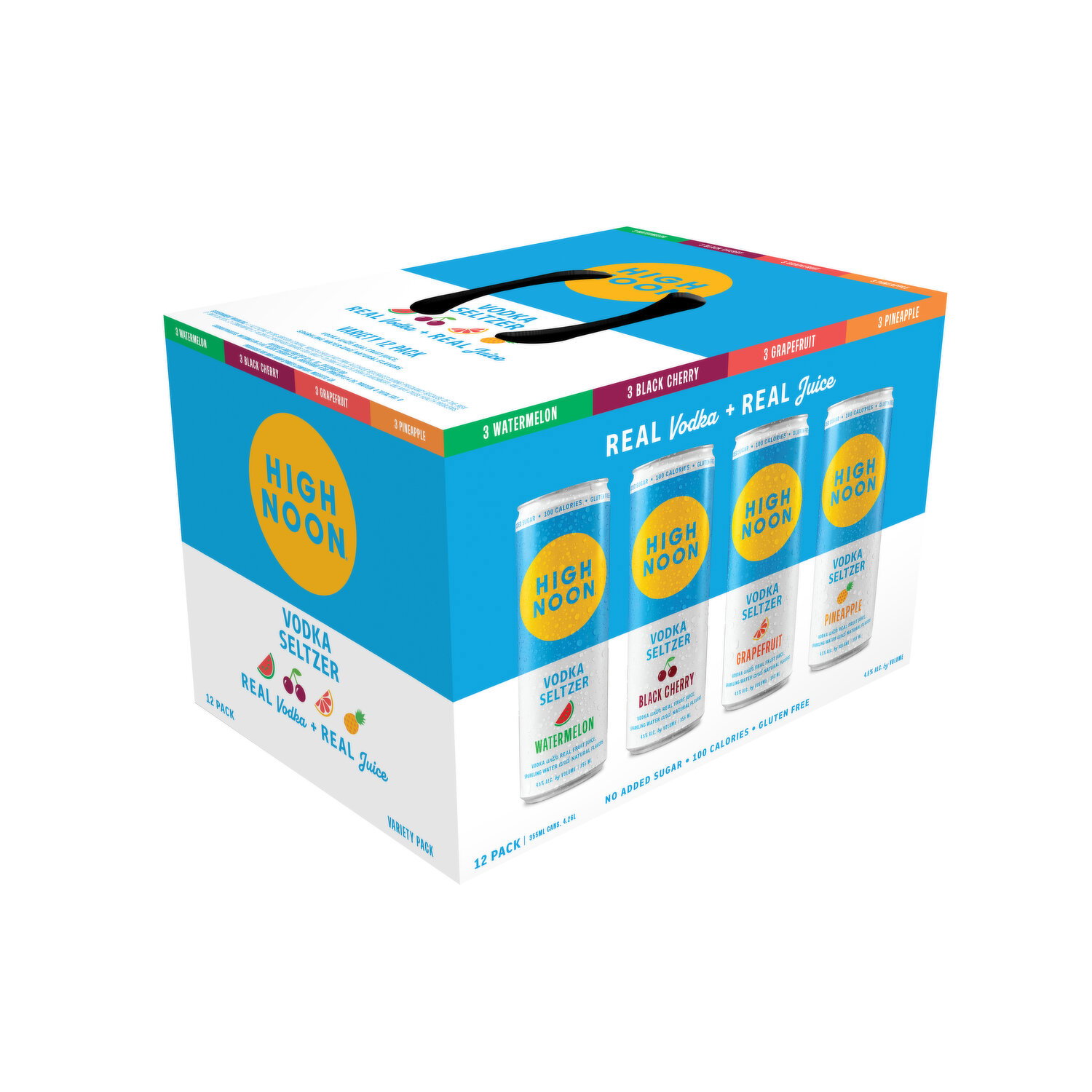 High Noon Vodka Hard Seltzer Variety Pack 12 Cans - 355 Milliliter
