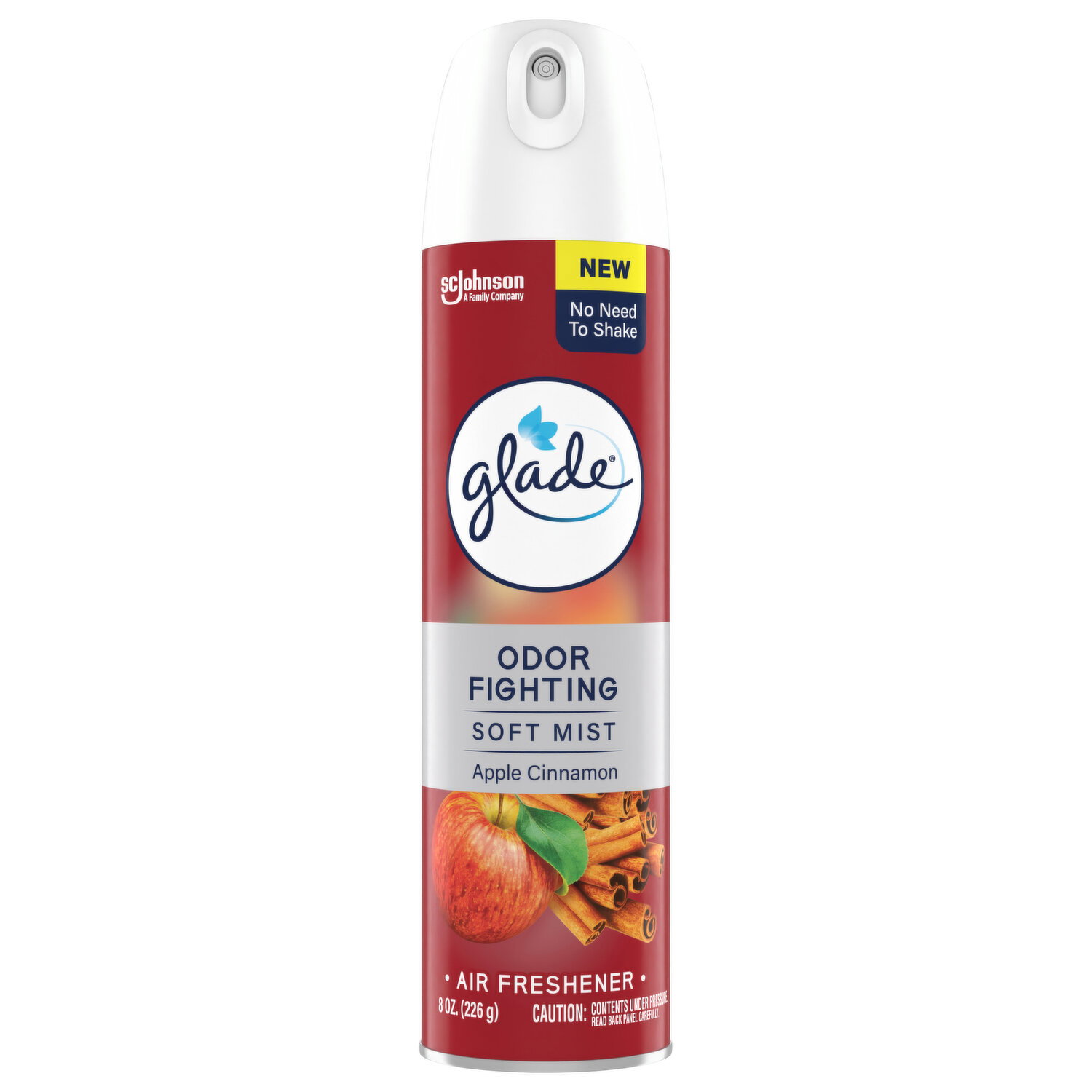 Glade Air Freshener, Odor Fighting, Soft Mist, Apple Cinnamon - 8 Ounce