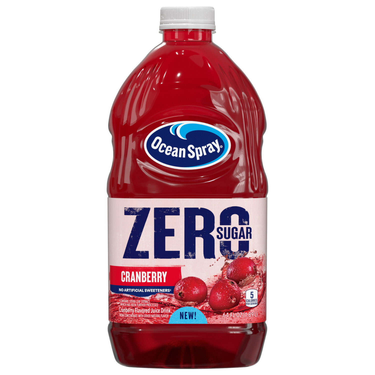 Ocean Spray Juice Drink, Cranberry, Zero Sugar - 64 Fluid Ounce Image 1 of 3