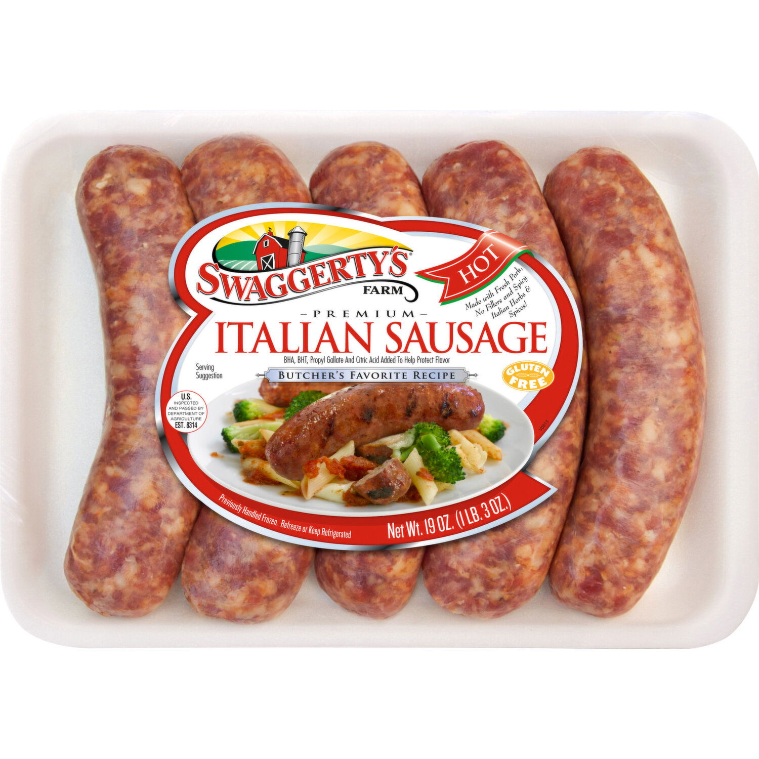 Swaggerty's Farm Italian Sausage, Hot   Brookshire's