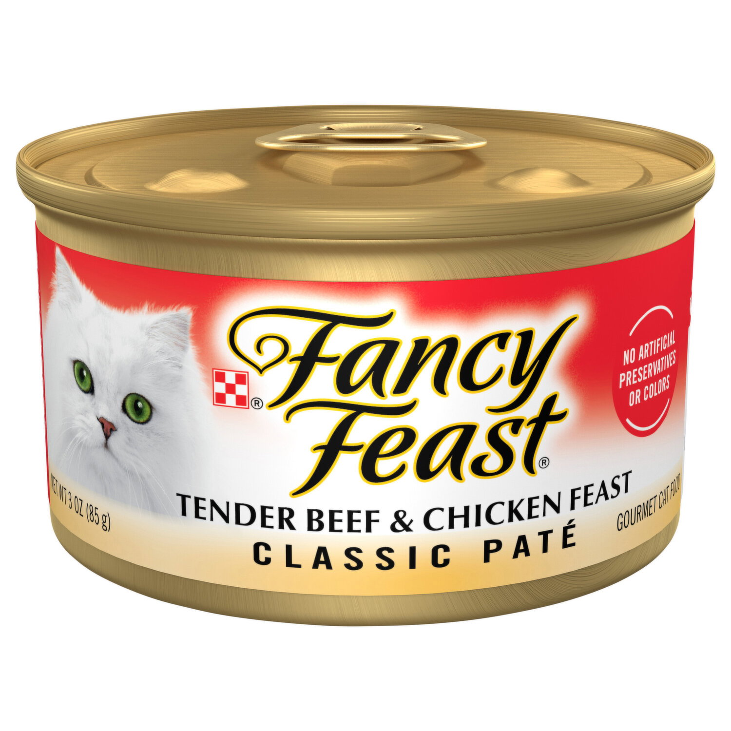 Fancy Feast Cat Food, Tender Beef & Chicken Feast, Classic Pate - 3 Ounce Image 1 of 2