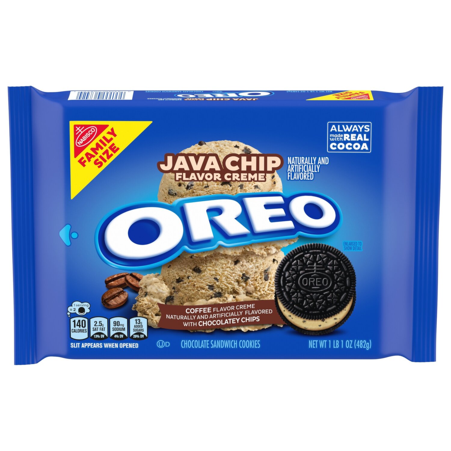 OREO Java Chip Creme Chocolate Sandwich Cookies Family Size FRESH by Brookshire s