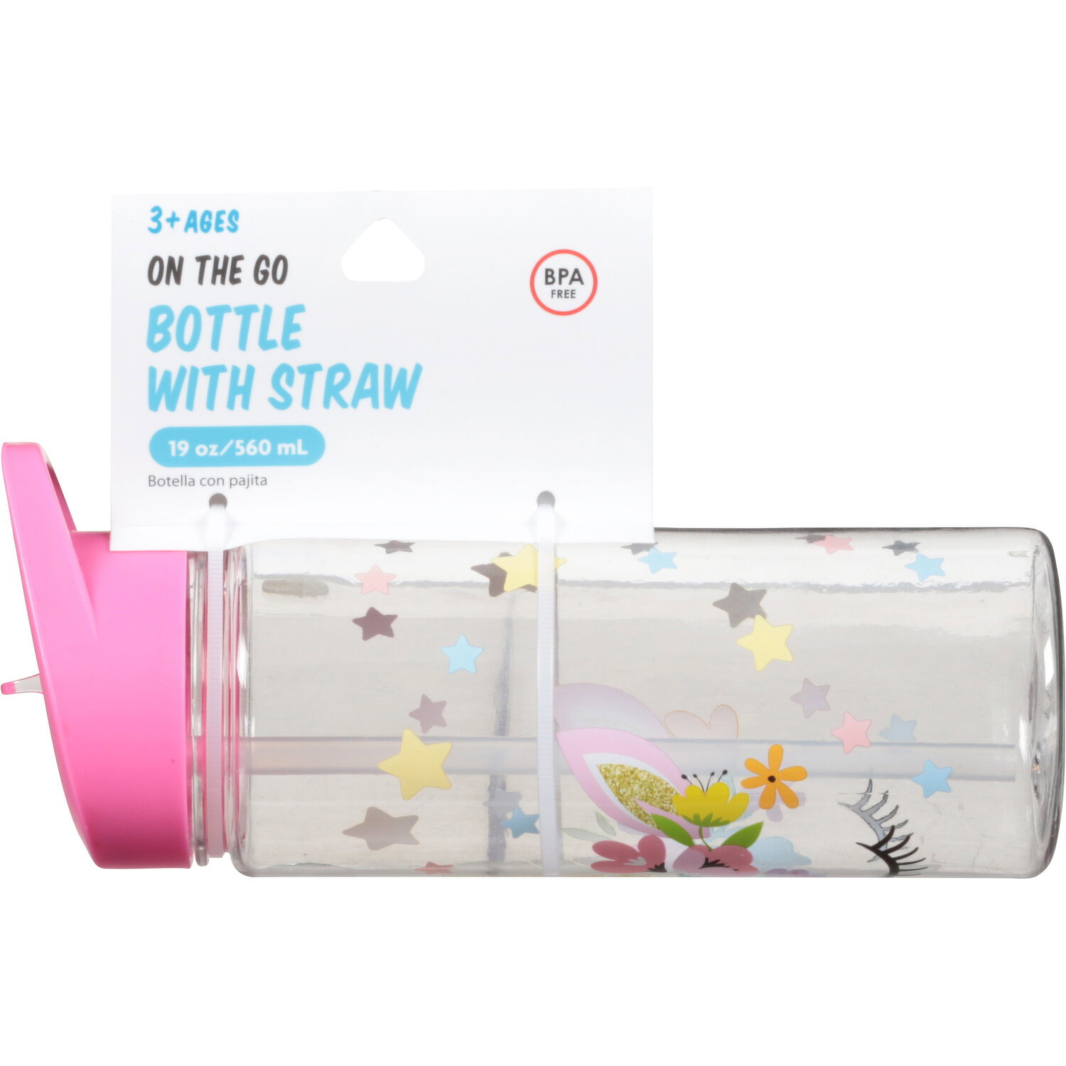 Jacent Bottle with Straw, On The Go, 19 Ounce - 1 Each