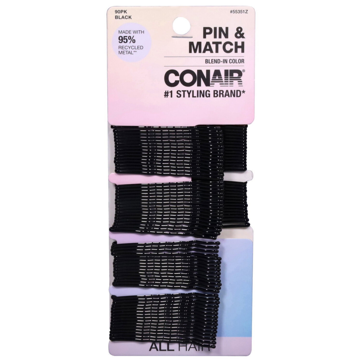 Conair Black Blend-In Color Pin & Match - 90 Each