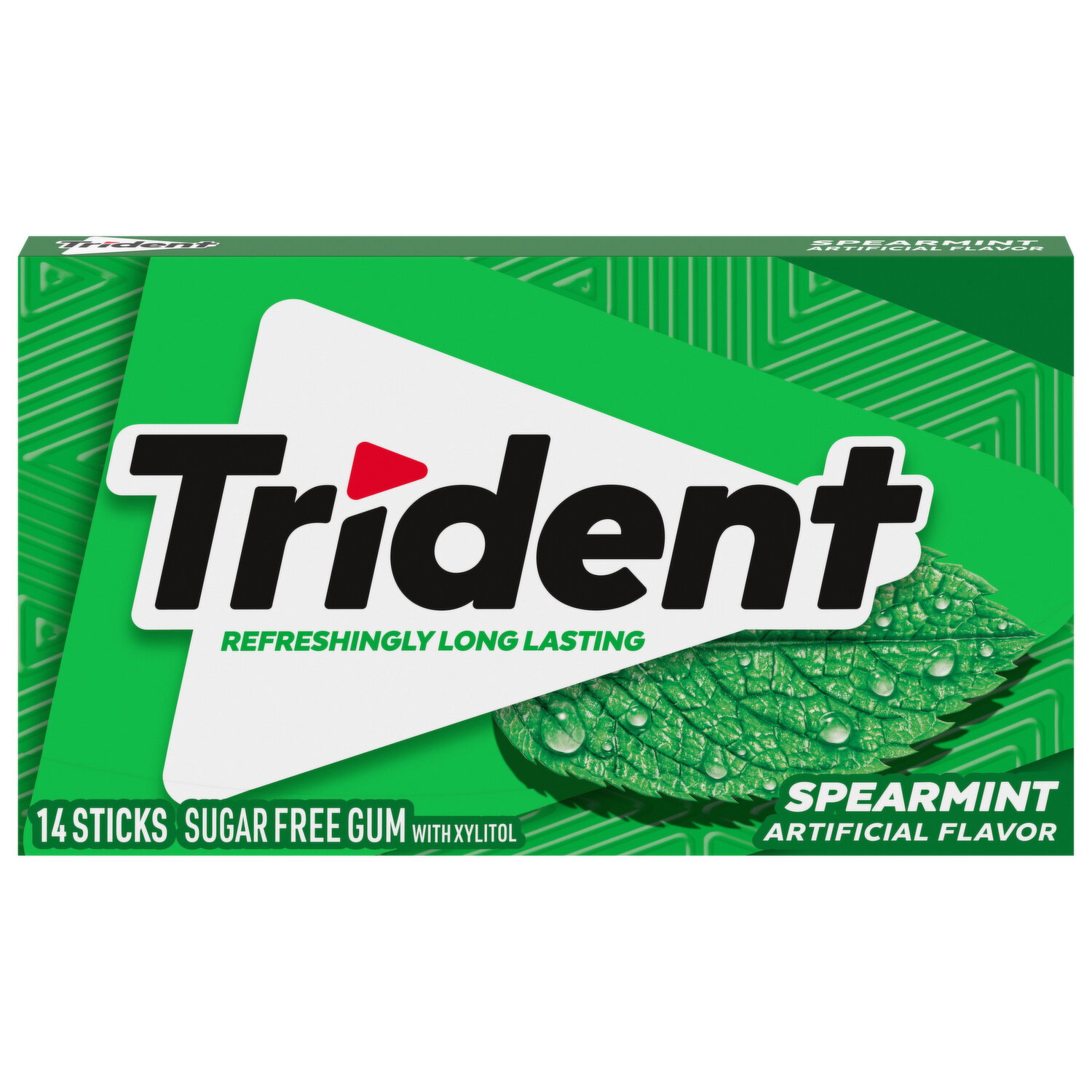 TRIDENT Trident Spearmint Sugar Free Gum, 14 Pieces Image 1 of 3