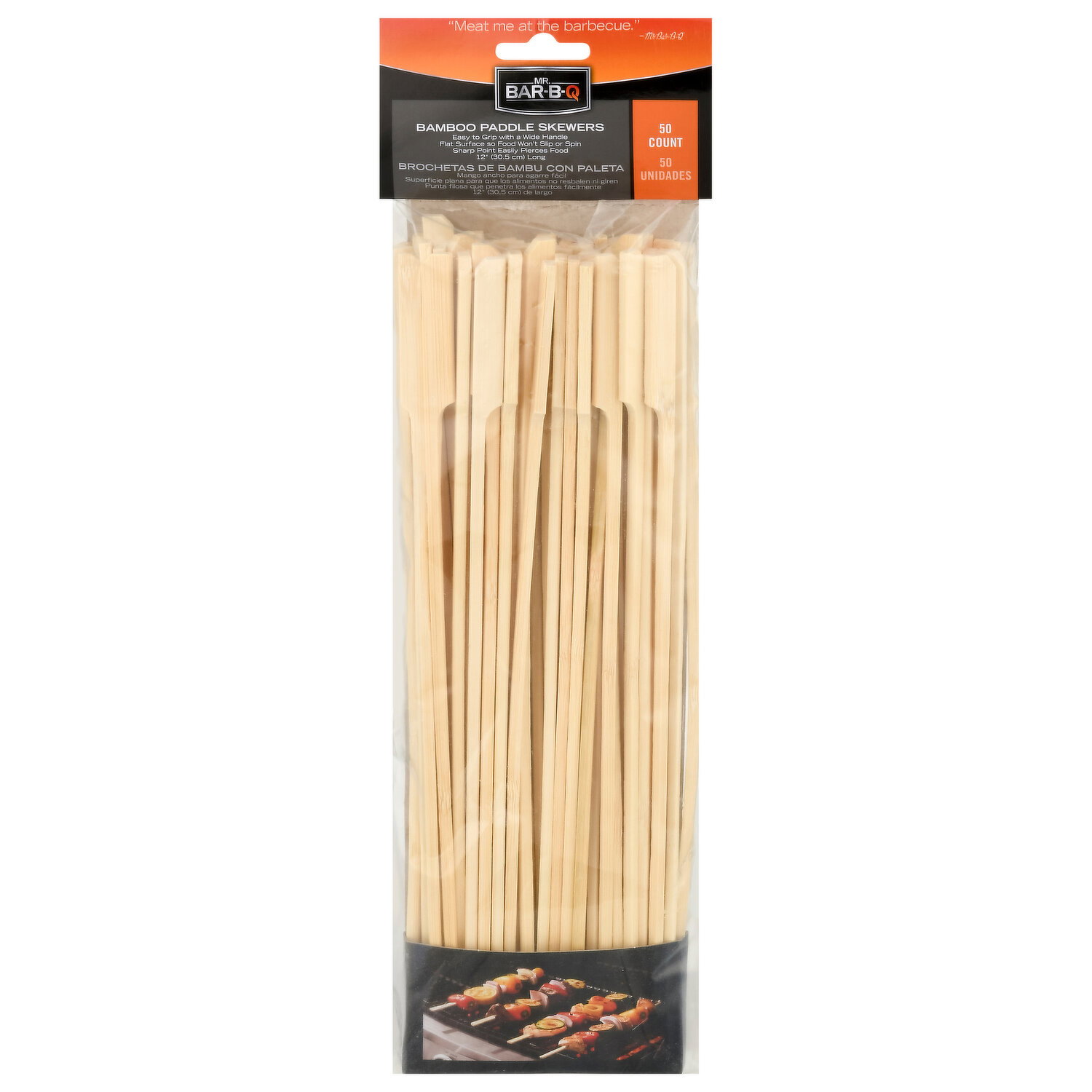 Mr. Bar-B-Q Skewers, Bamboo Paddle - 50 Each