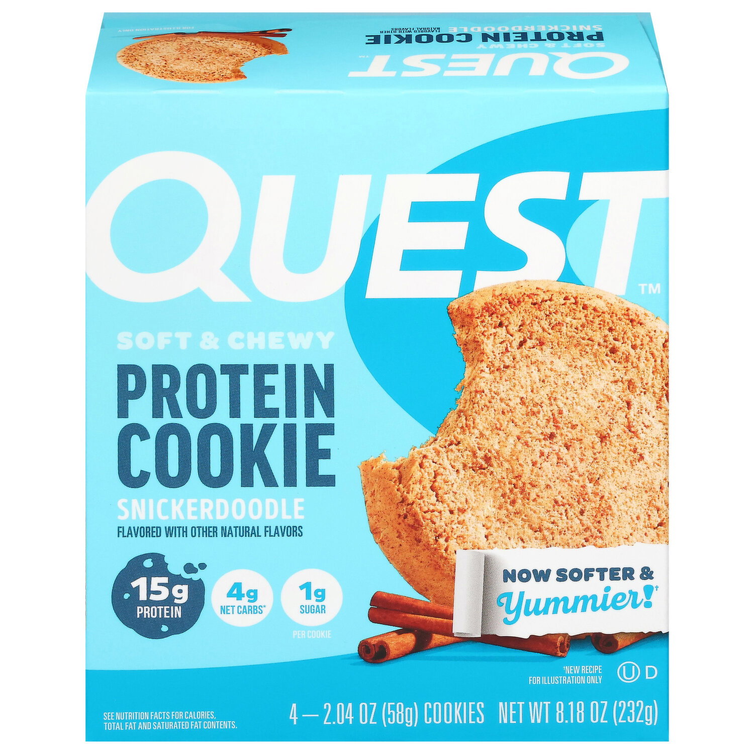 Quest Soft & Chewy Snickerdoodle Protein Cookie - 4 Each Image 1 of 3