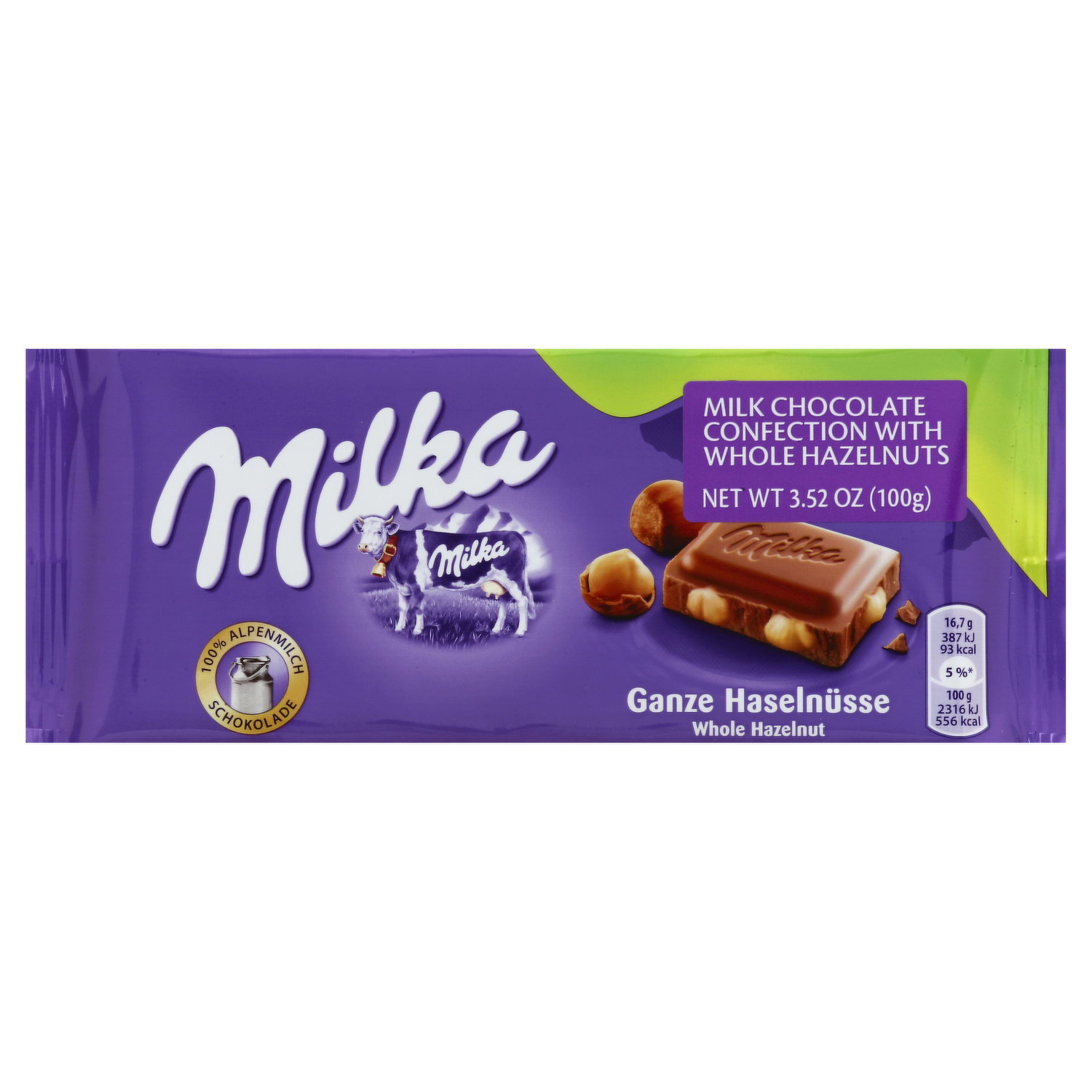Milka Milk Chocolate Confection, Whole Hazelnut - FRESH by