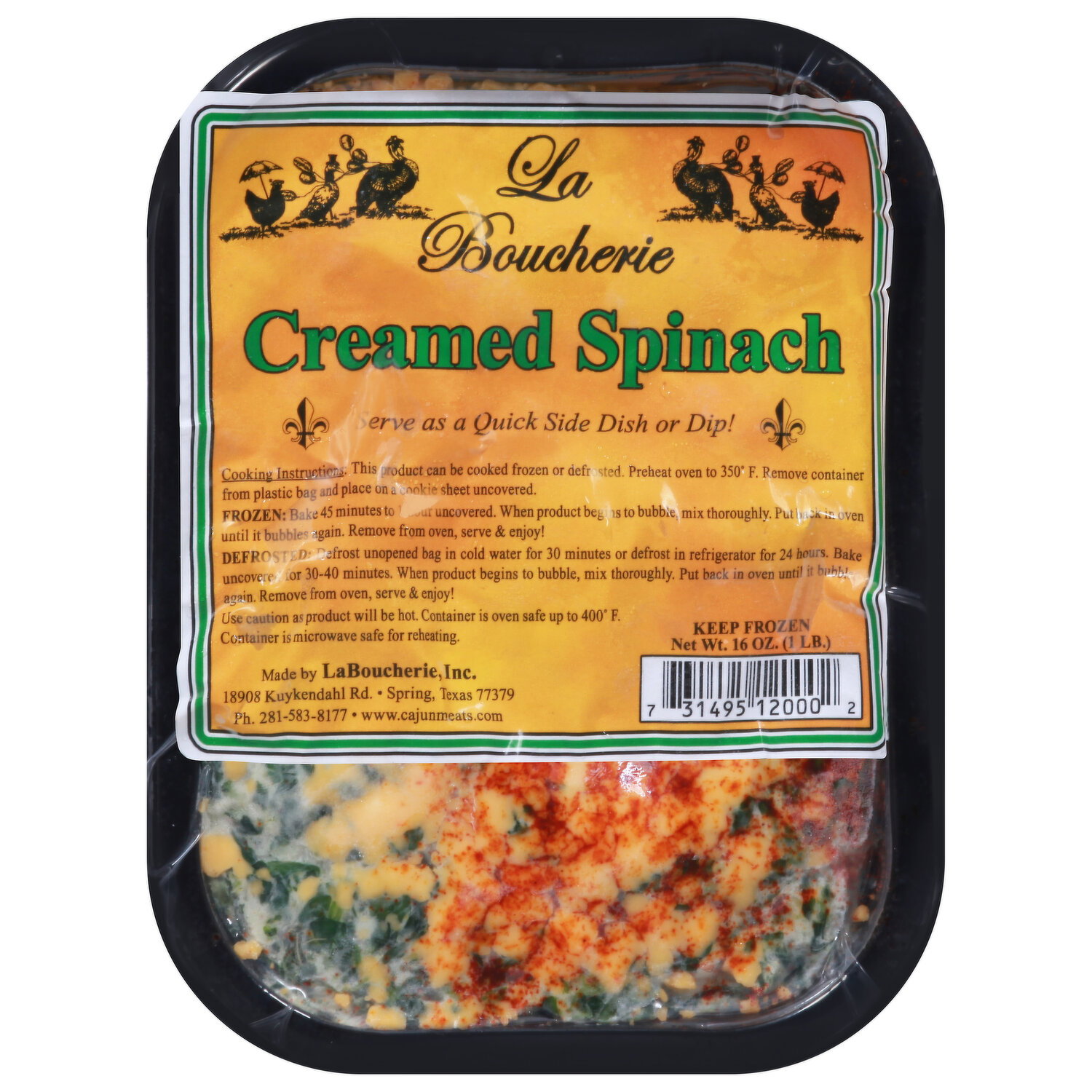 La Boucherie Creamed Spinach - 16 Ounce Image 1 of 3