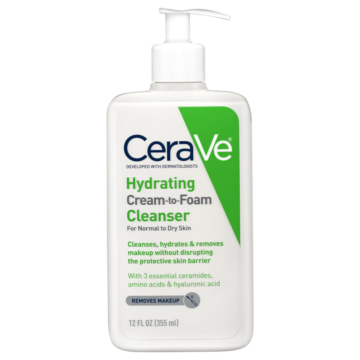 CeraVe Hydrating Cream-to-Foam Cleanser - 12 Fluid Ounce Image 1 of 2