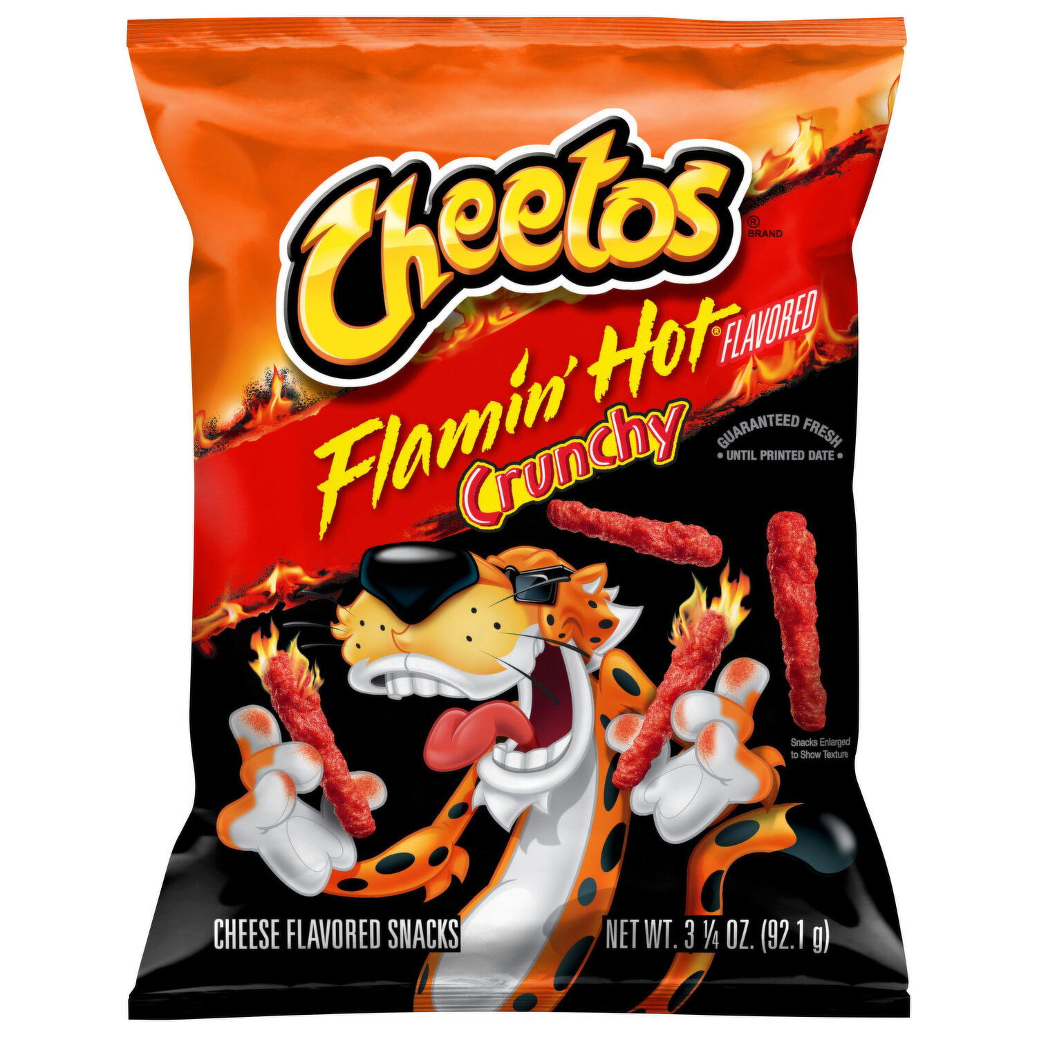 Cheetos Cheese Flavored Snacks, Flamin' Hot Flavored, Crunchy Image 1 of 3
