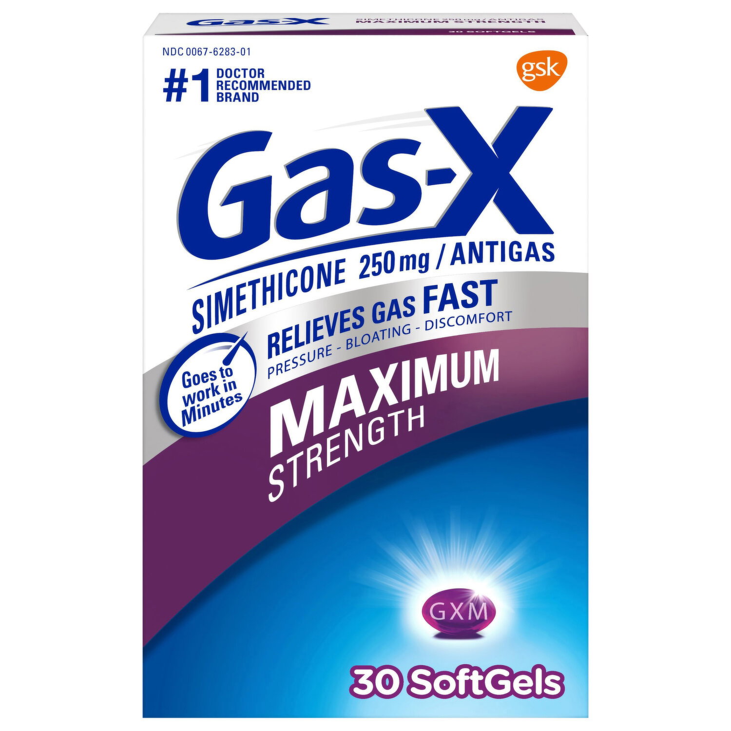 Gas-X Antigas, Maximum Strength, 250 mg, Softgels - 30 Each Image 1 of 2