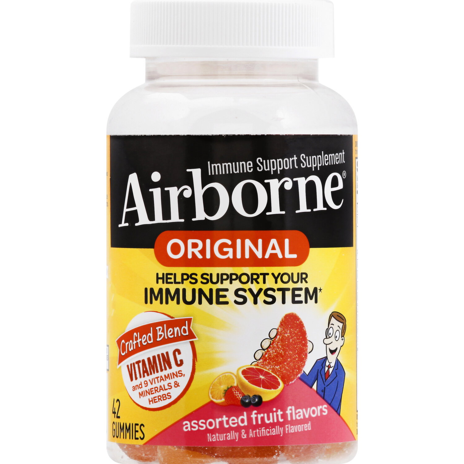 Airborne Immune System, Original, Gummies, Assorted Fruit Flavors - 42 Each Image 1 of 2