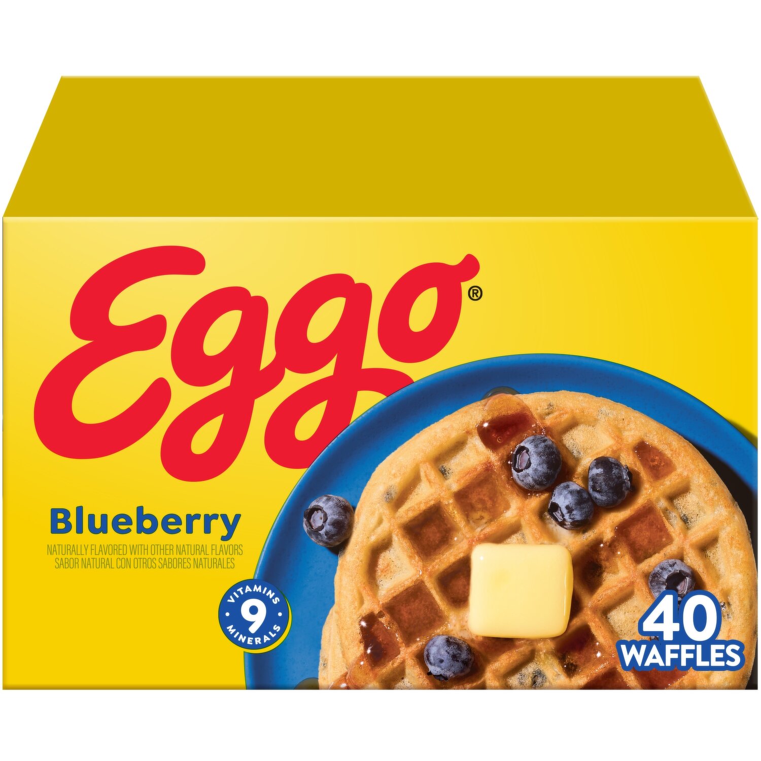 Eggo Frozen Waffles, Blueberry - 49.3 Ounce Image 1 of 3