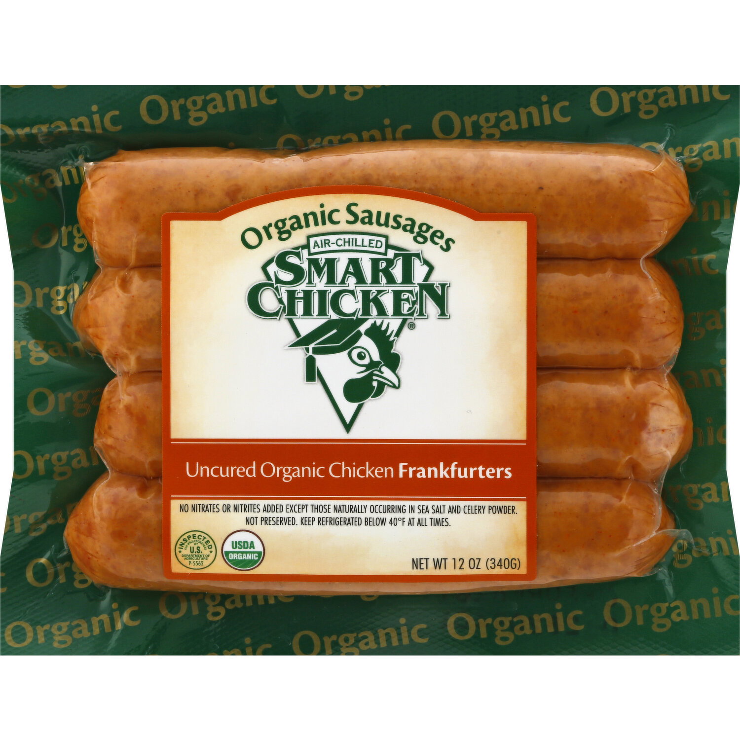 Smart Chicken Frankfurters, Organic, Chicken, Uncured - 12 Ounce Image 1 of 3