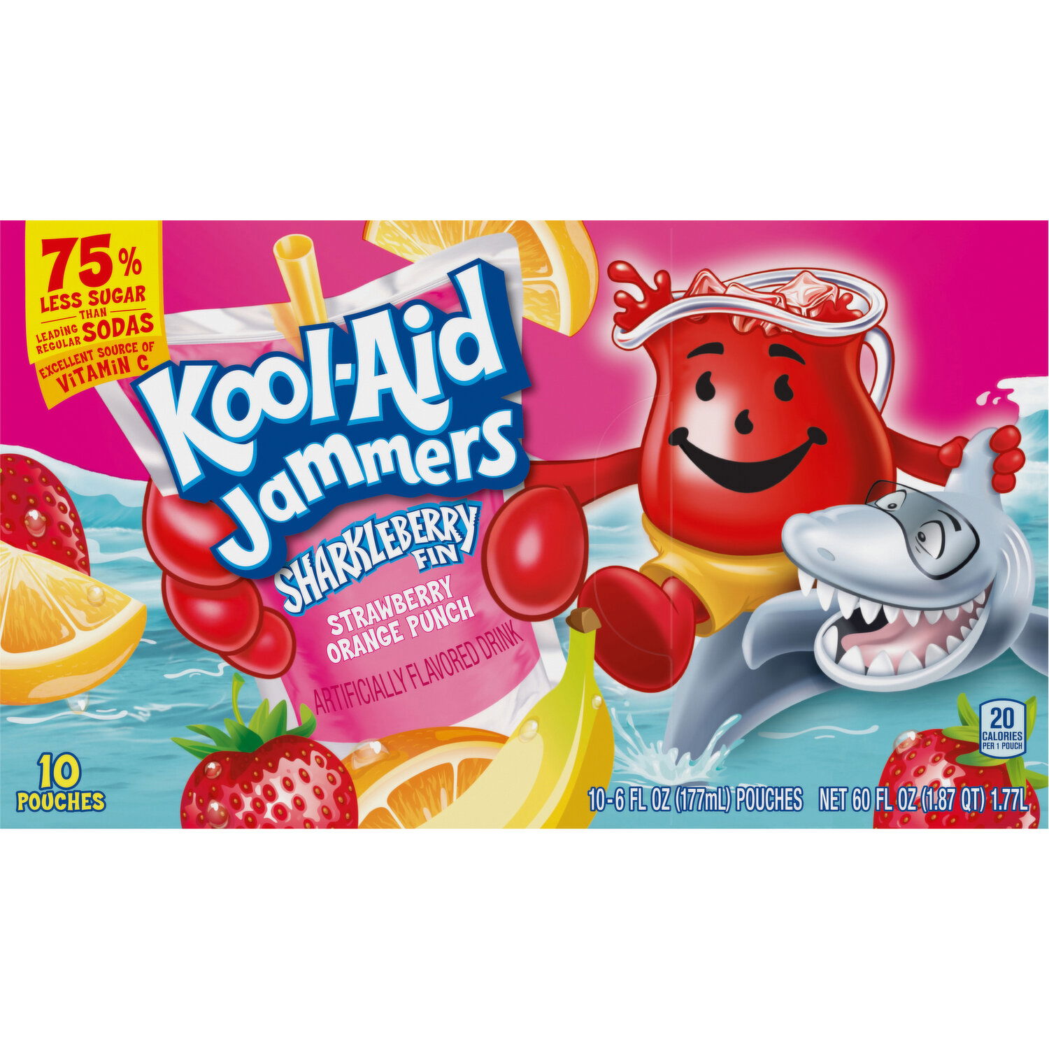 Kool-Aid Flavored Drink, Sharkleberry Fin, Strawberry Orange