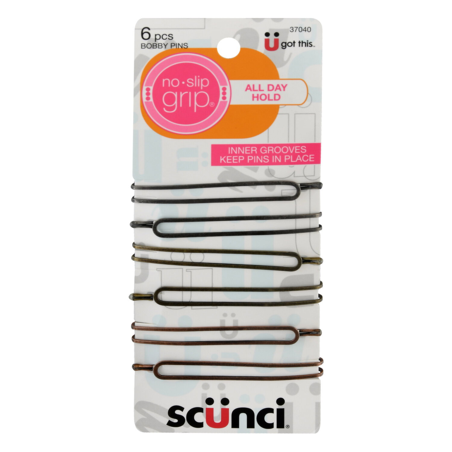 Scunci Bobby Pins, All Day Hold - 6 Each