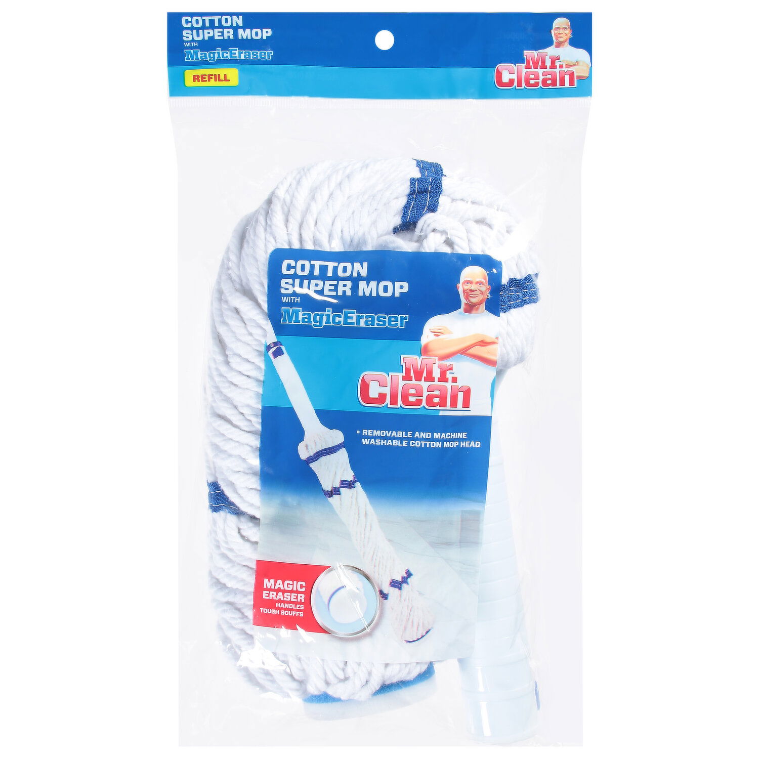 SuperMop with Magic Eraser Mop Refill, Cotton, Blue SuperMop with Magic Eraser Mop Refill, Cotton, Blue