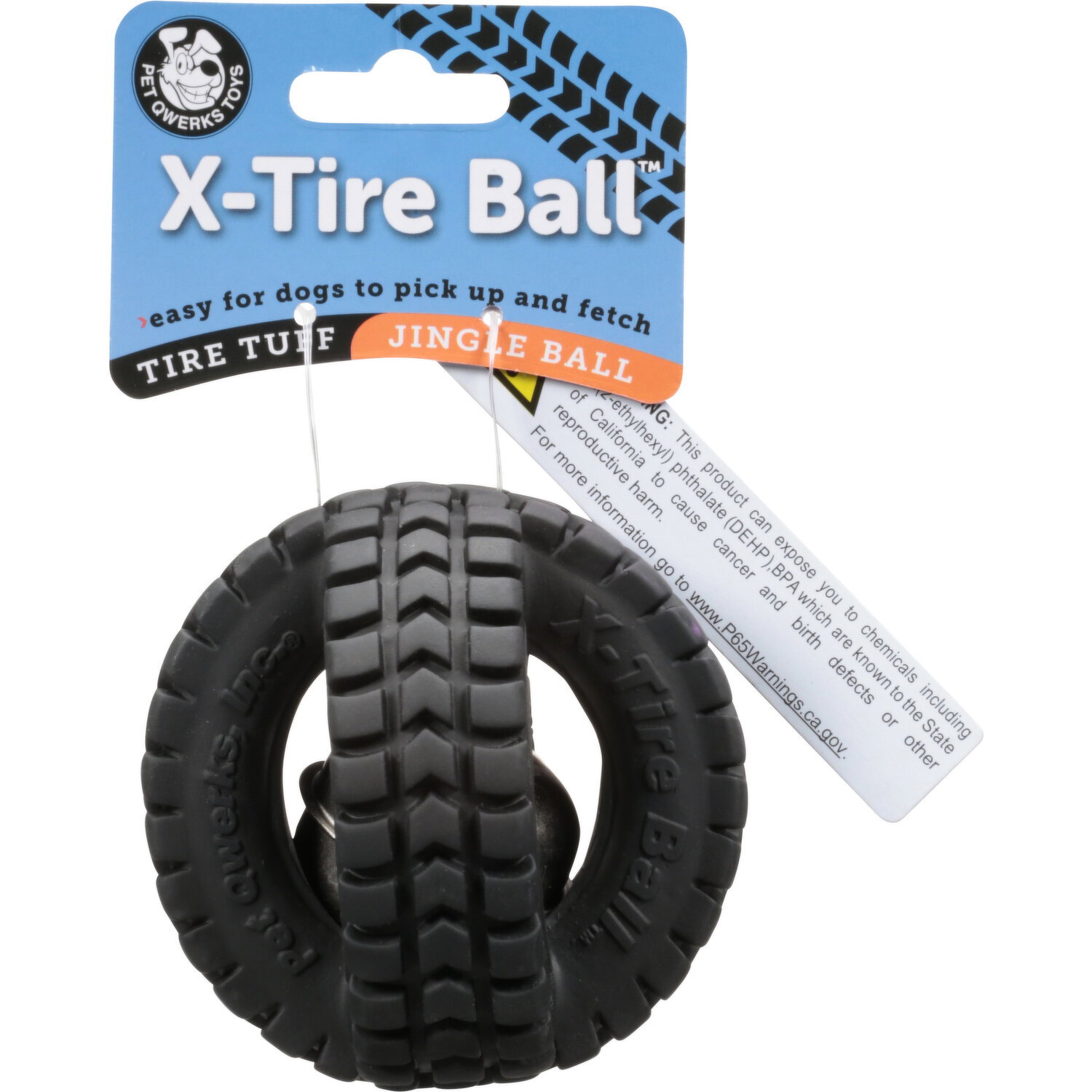 Pet Qwerks Dog Toy, Jingle X-Tire Ball, 3-1/2 inch - 1 Each
