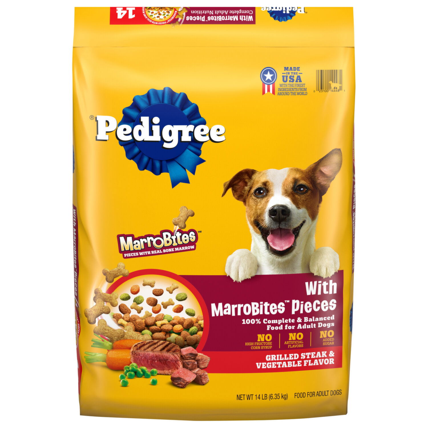 Pedigree Food for Dogs with MarroBites Pieces Grilled Steak Vegetable Flavor Adult Super 1 Foods