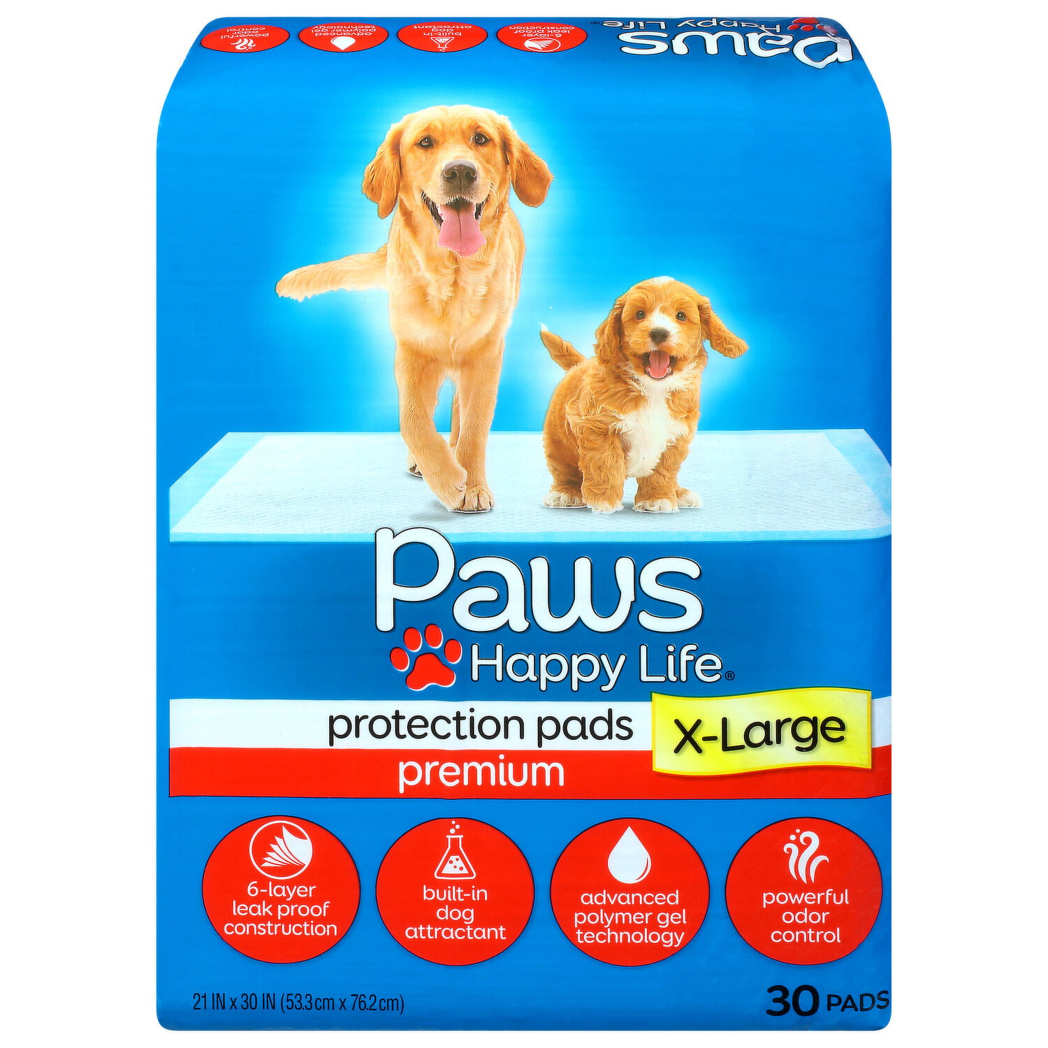 Paws Happy Life Protection Pads, X-Large - 30 Each