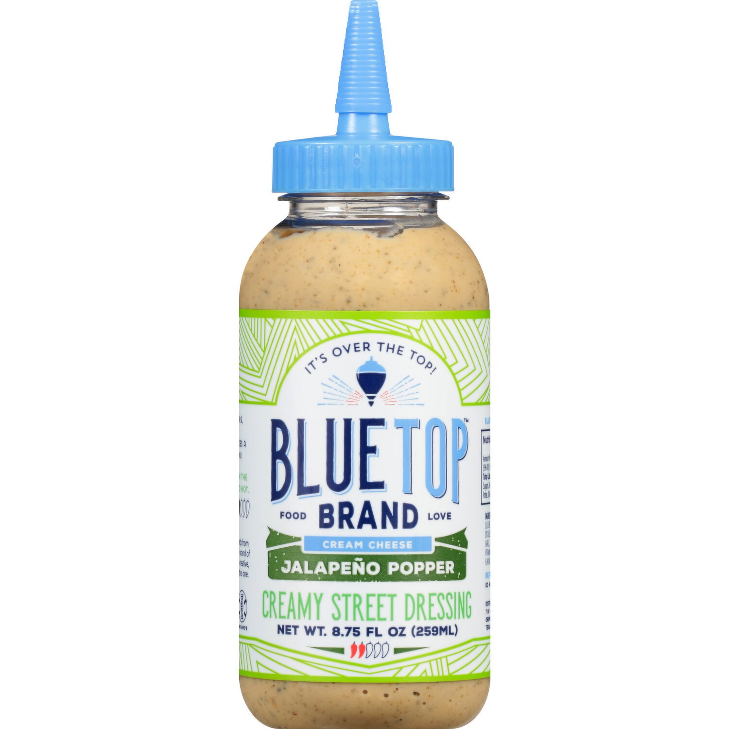 Blue Top Creamy Street Dressing, Cream Cheese Jalapeno Popper