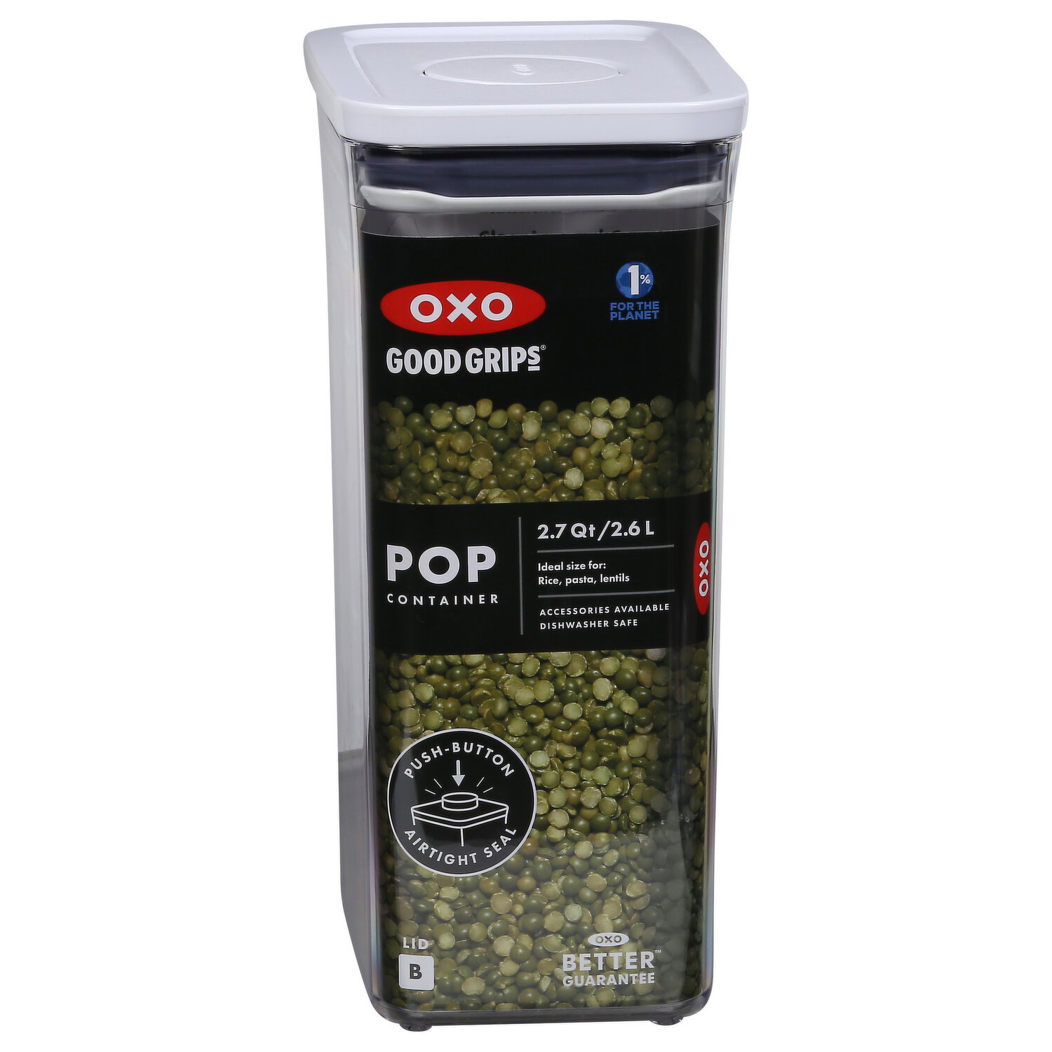 Oxo Pop Container, Lid B,  2.7 Quart - 1 Each