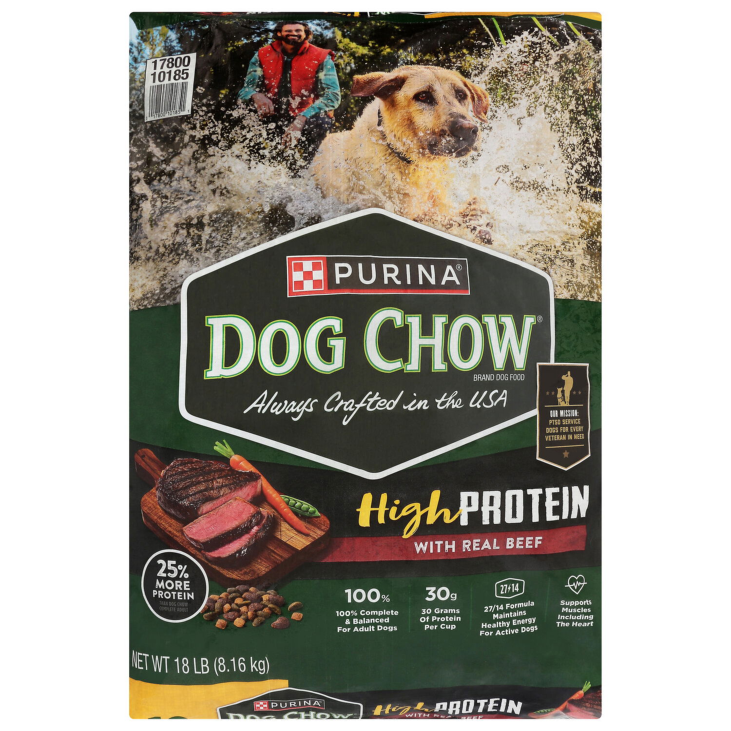 ドッグフード sev. kazu Dog Chow Dog Food, with Real Beef, High Protein - 18 Pound - Super