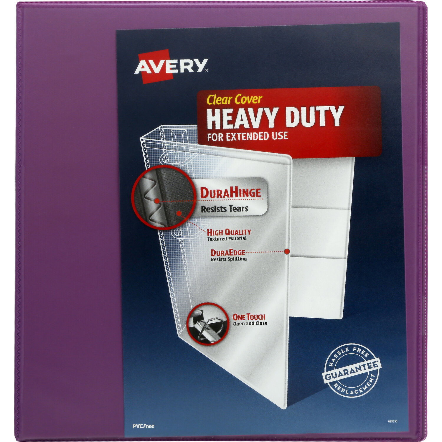 Avery Binder, Heavy Duty, Clear Cover, 1 Inches - 1 Each