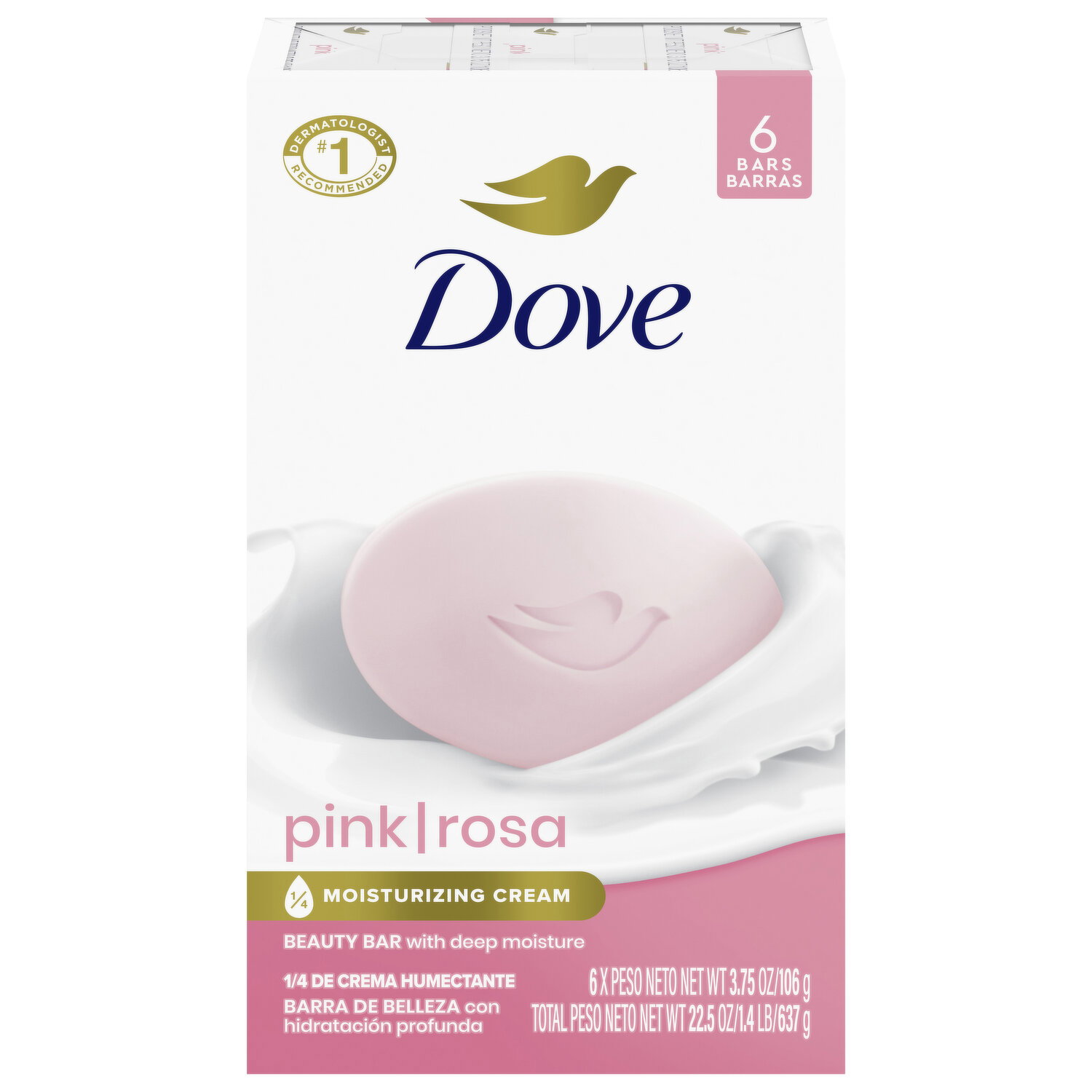 Dove Beauty Bar, with Deep Moisture, Pink - 6 Each Image 1 of 2