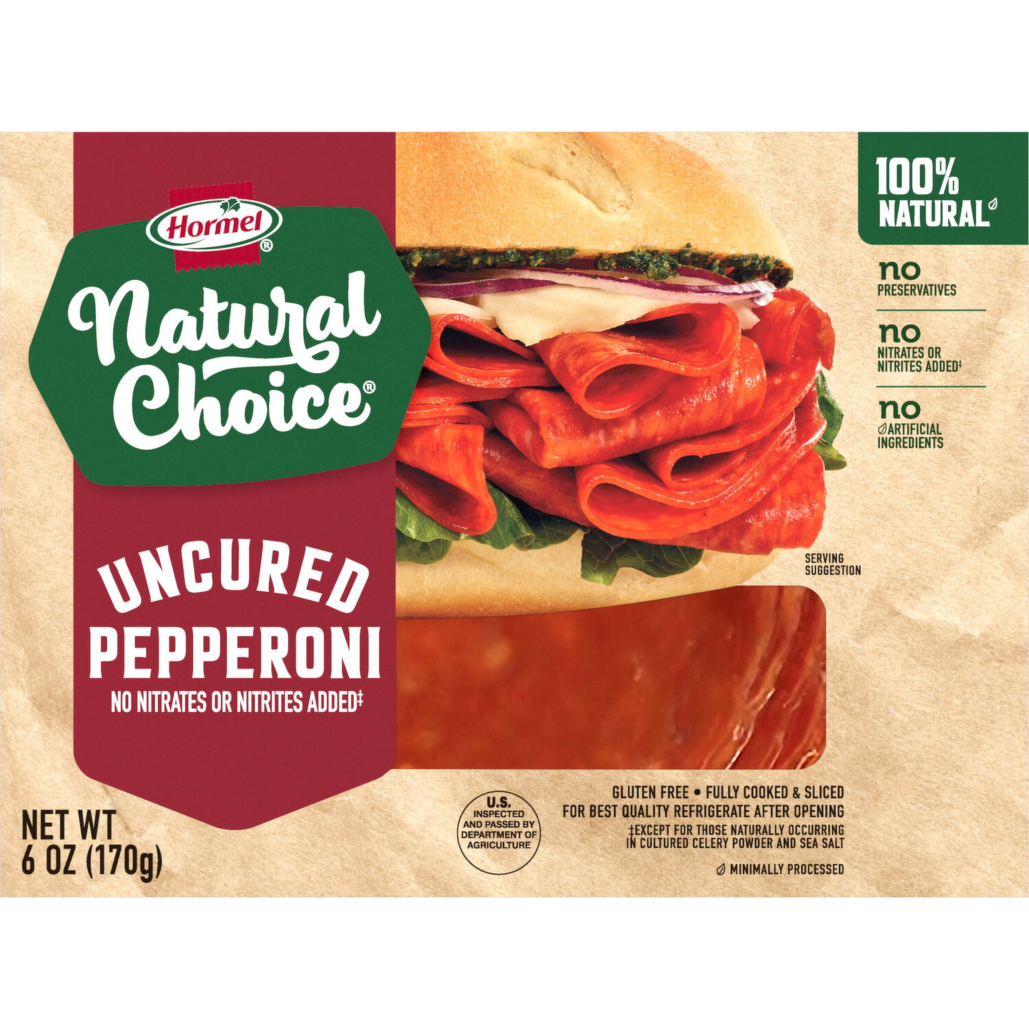 Hormel Uncured Sandwich Pepperoni - 6 Ounce