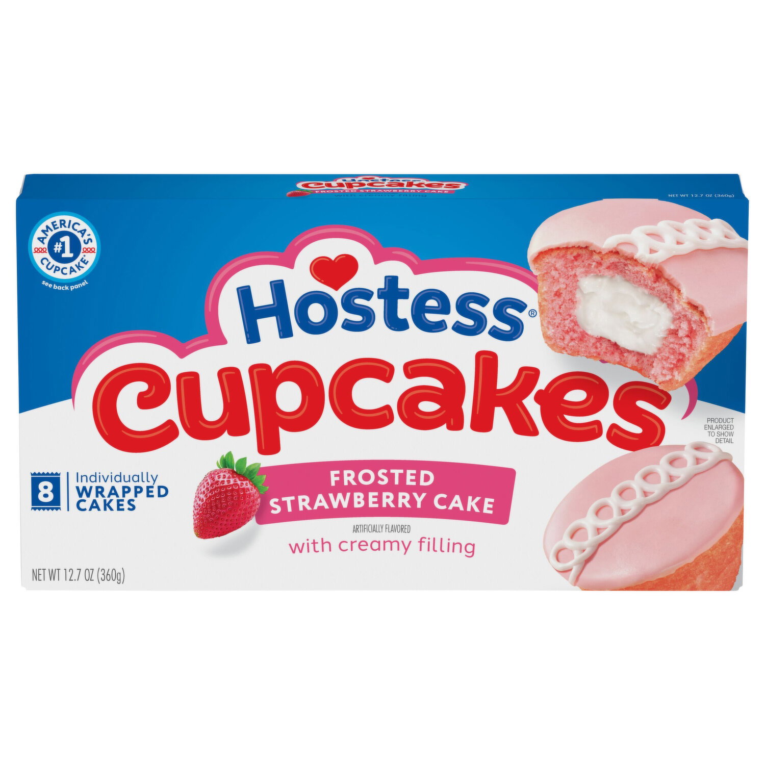 Hostess Frosted Strawberry Cupcakes - 8 Each Image 1 of 3